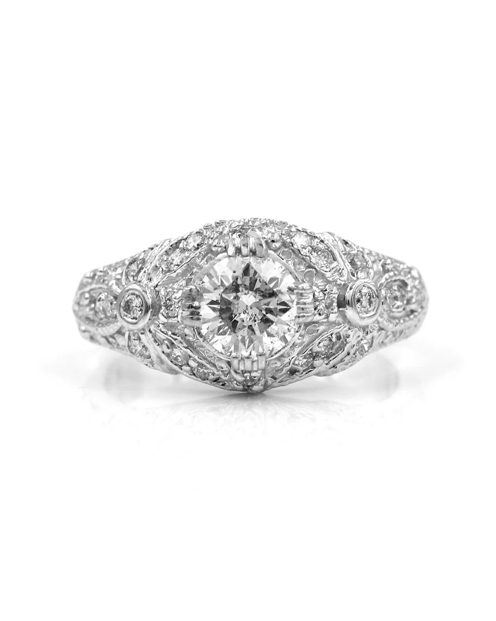14kw Vintage Style Diamond Ring in Gold - Image 2
