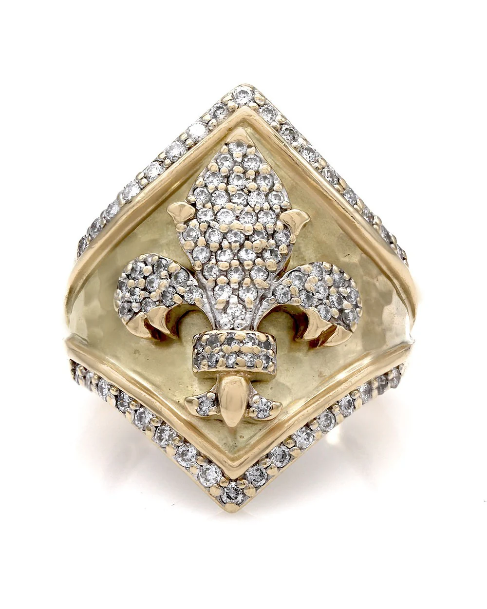 14KY Diamond Pave Fleur de Lis Ring - Image 2