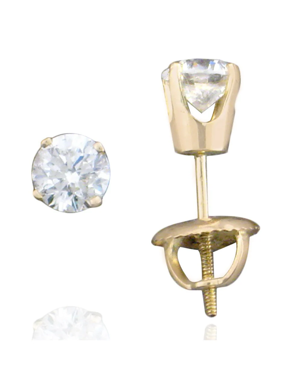 14KY Diamond Stud Earrings 0.75ctw