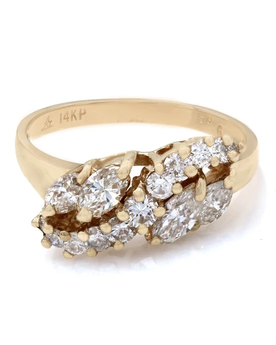 14KY Marquise and Round Diamond Fashion Ring - Image 2
