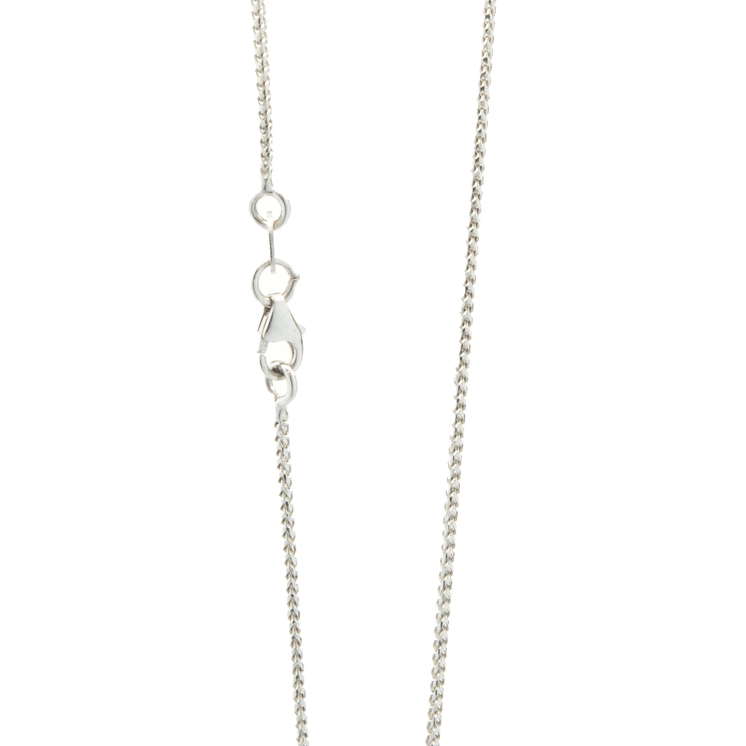 18/14 Karat White Gold Cabochon Cut Amethyst and Diamond Drop Necklace - Image 4