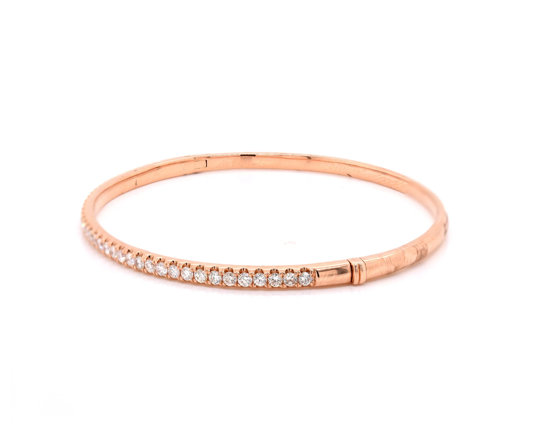 18 Karat Rose Gold Diamond Bangle Bracelet - Image 2