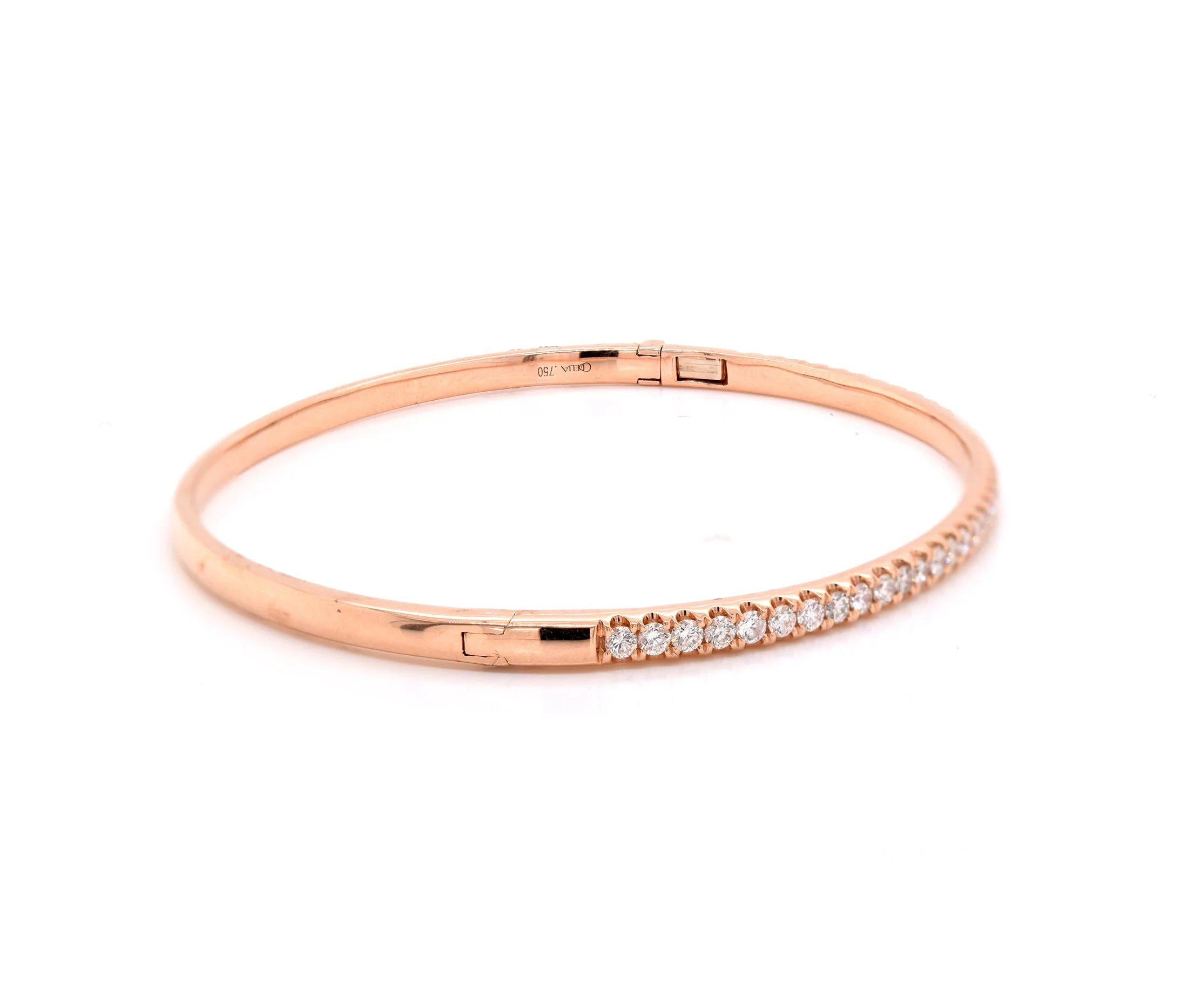 18 Karat Rose Gold Diamond Bangle Bracelet - Image 4