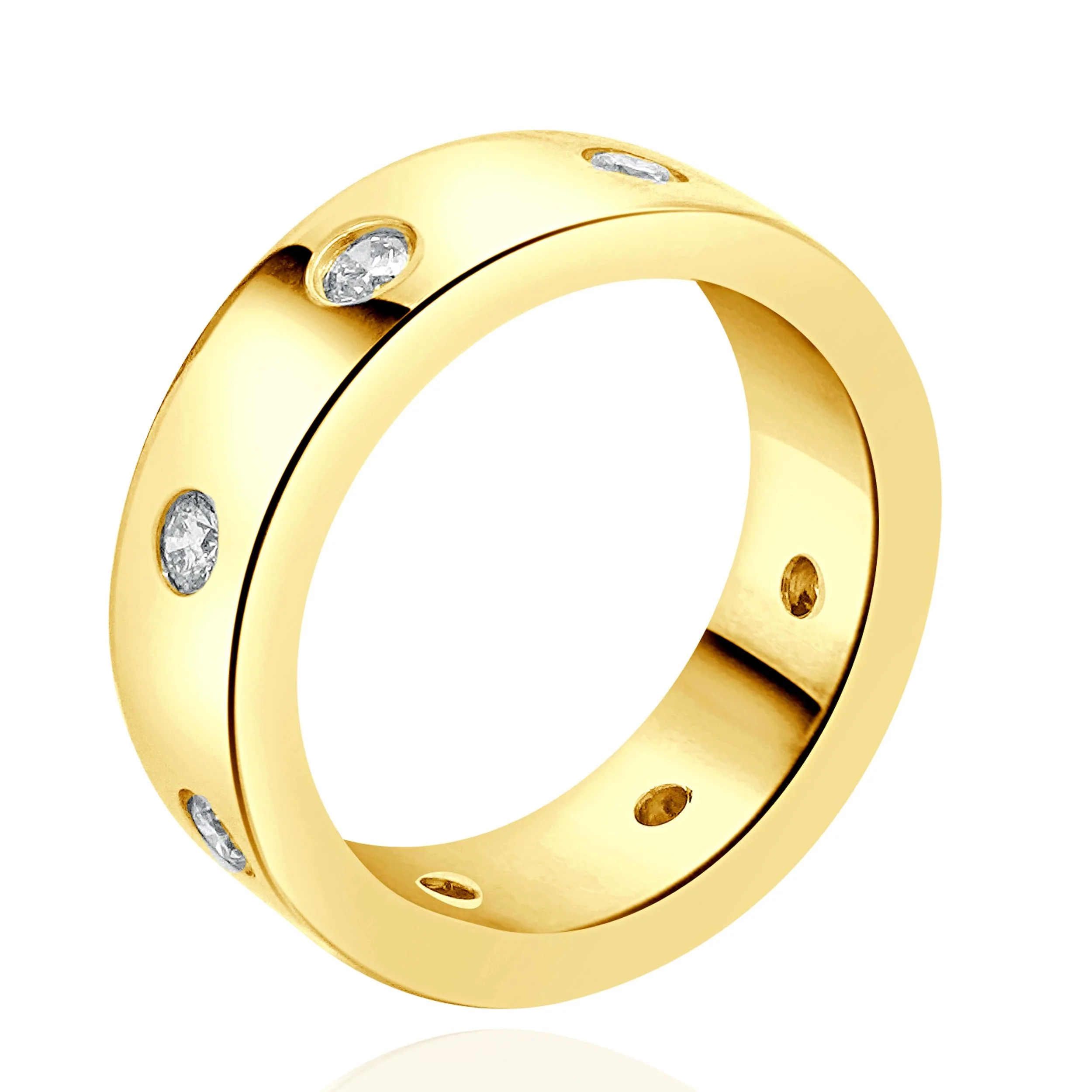 18 Karat Rose Gold Diamond Station Band - Image 4