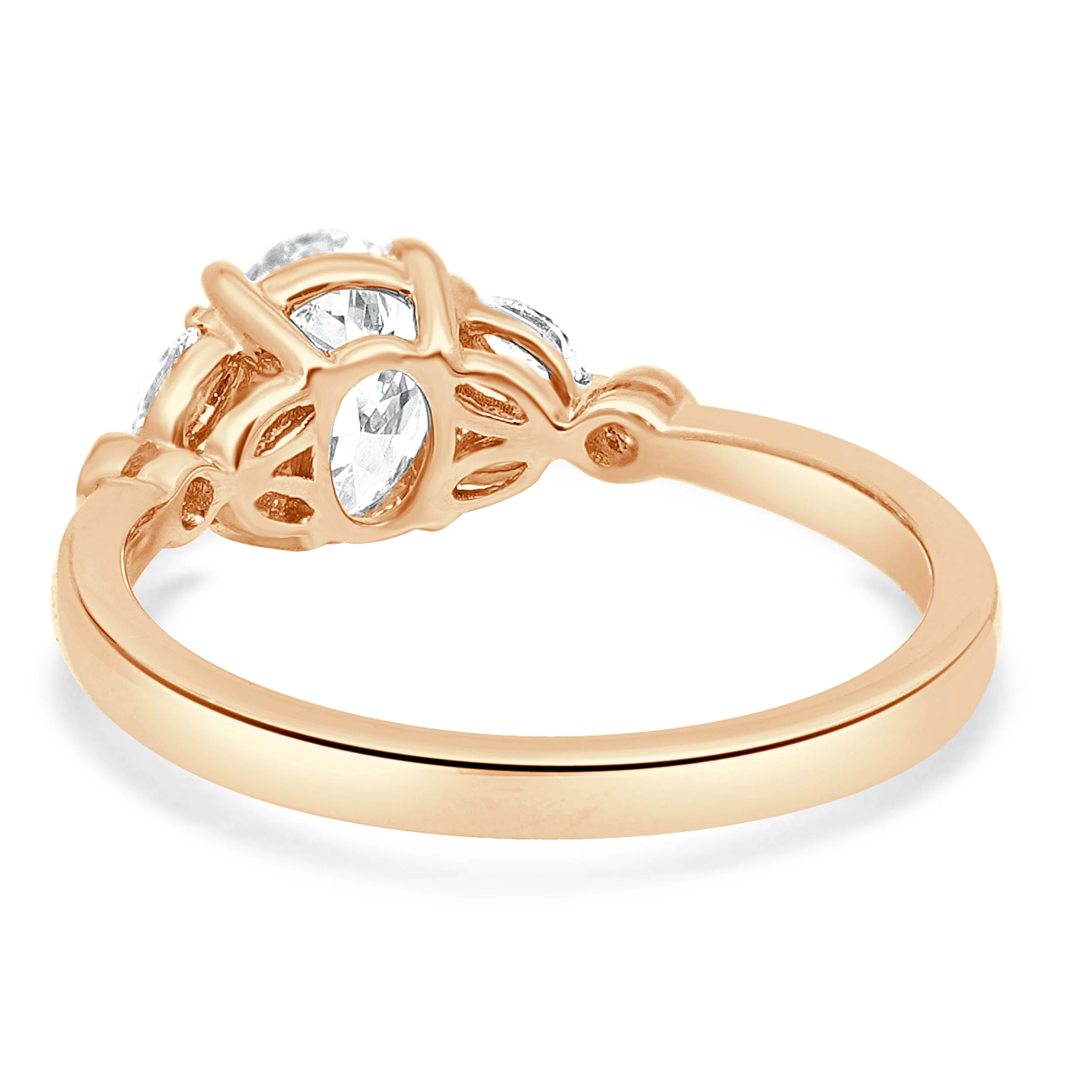 18 Karat Rose Gold Oval Diamond Engagement Ring - Image 3