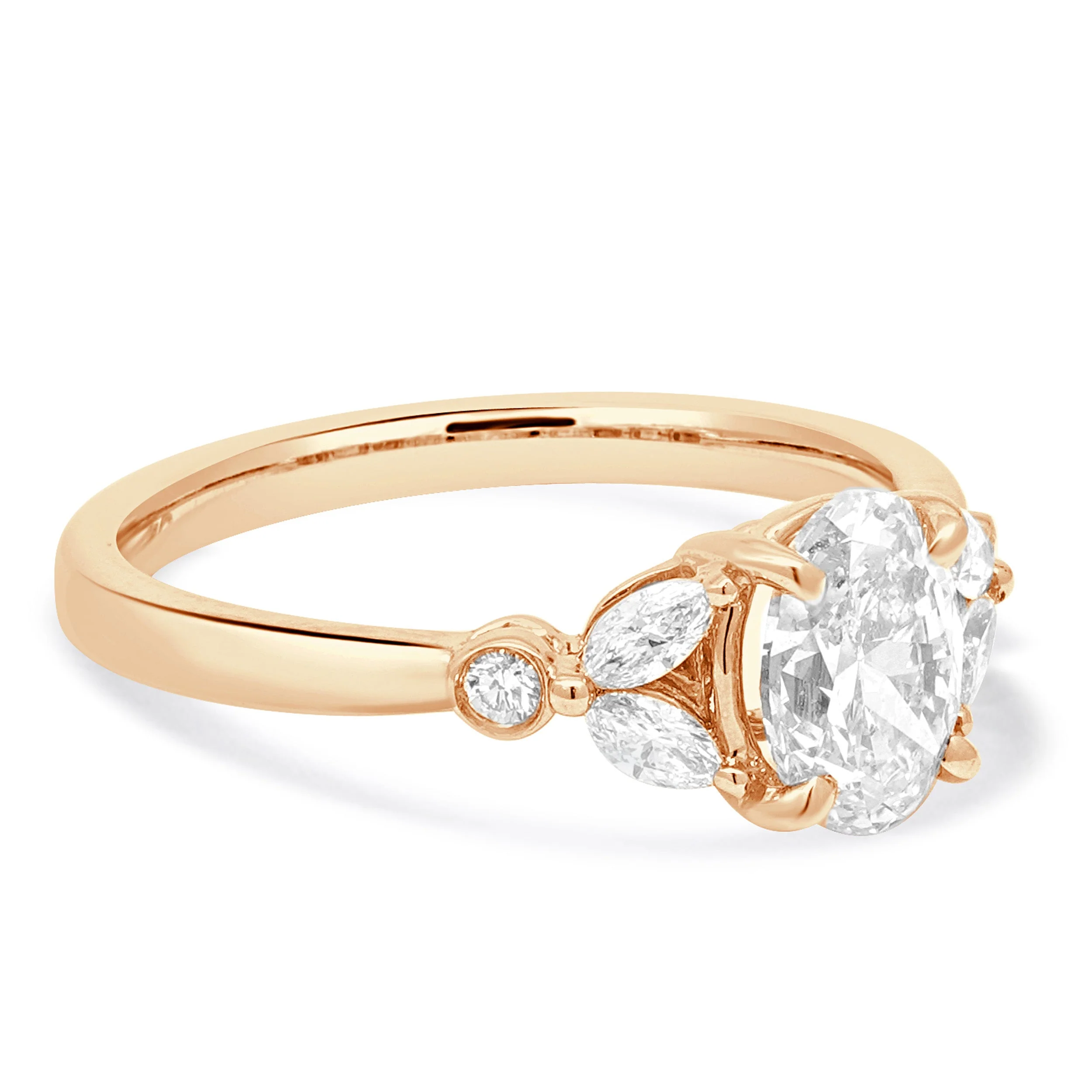 18 Karat Rose Gold Oval Diamond Engagement Ring - Image 4