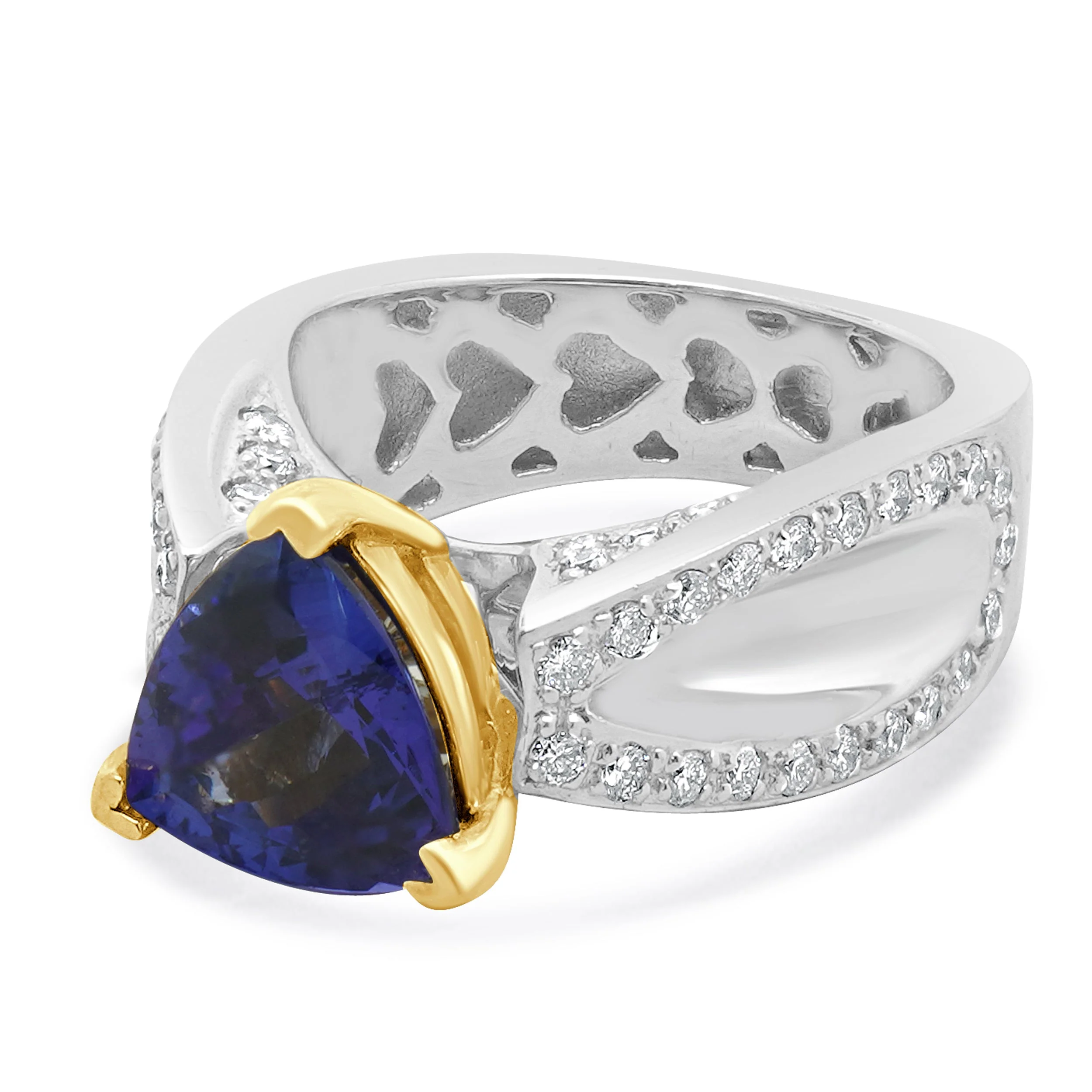 18 Karat Two Tone Tanzanite and Diamond Ring - Image 2