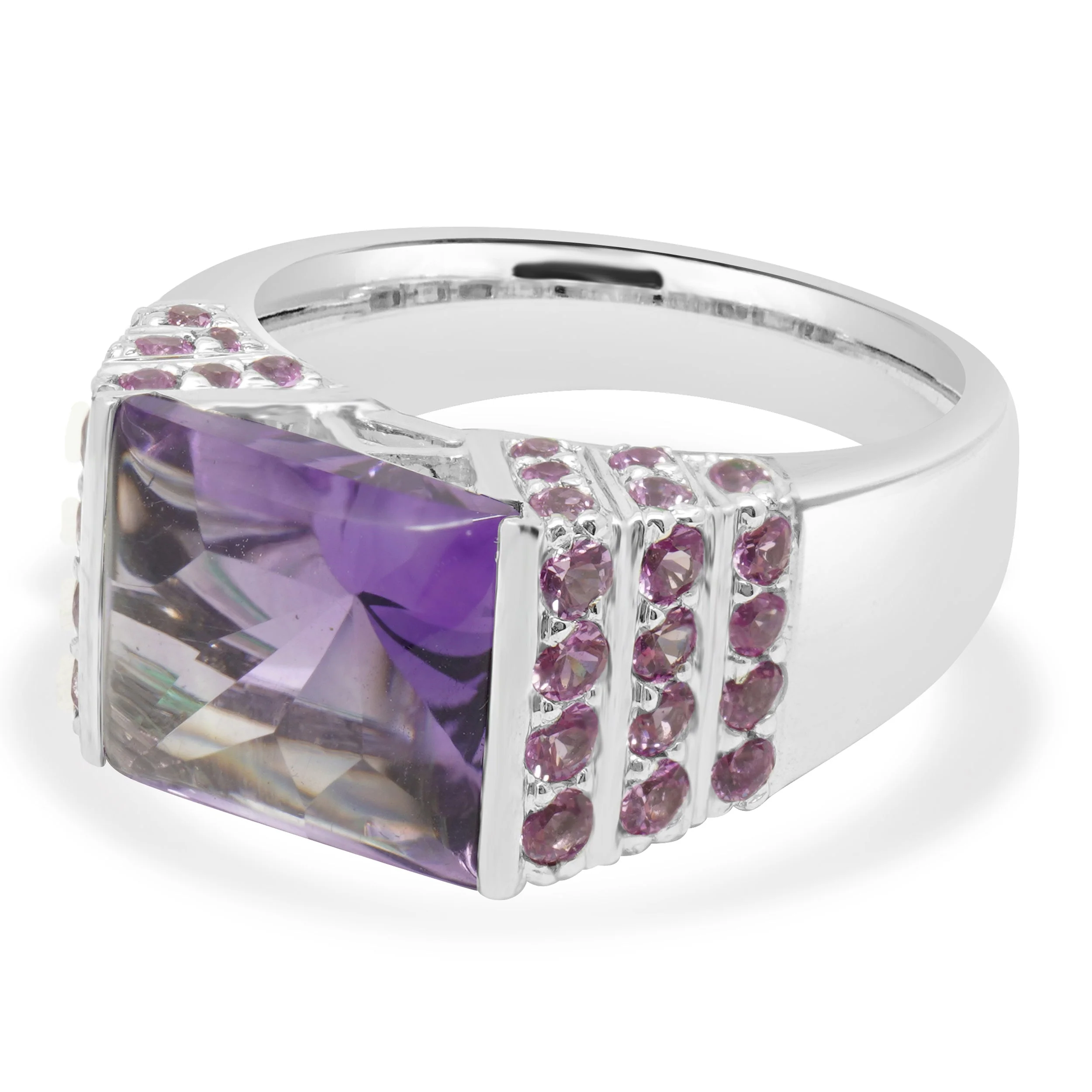 18 Karat White Gold Amethyst & Pink Sapphire Ring - Image 2