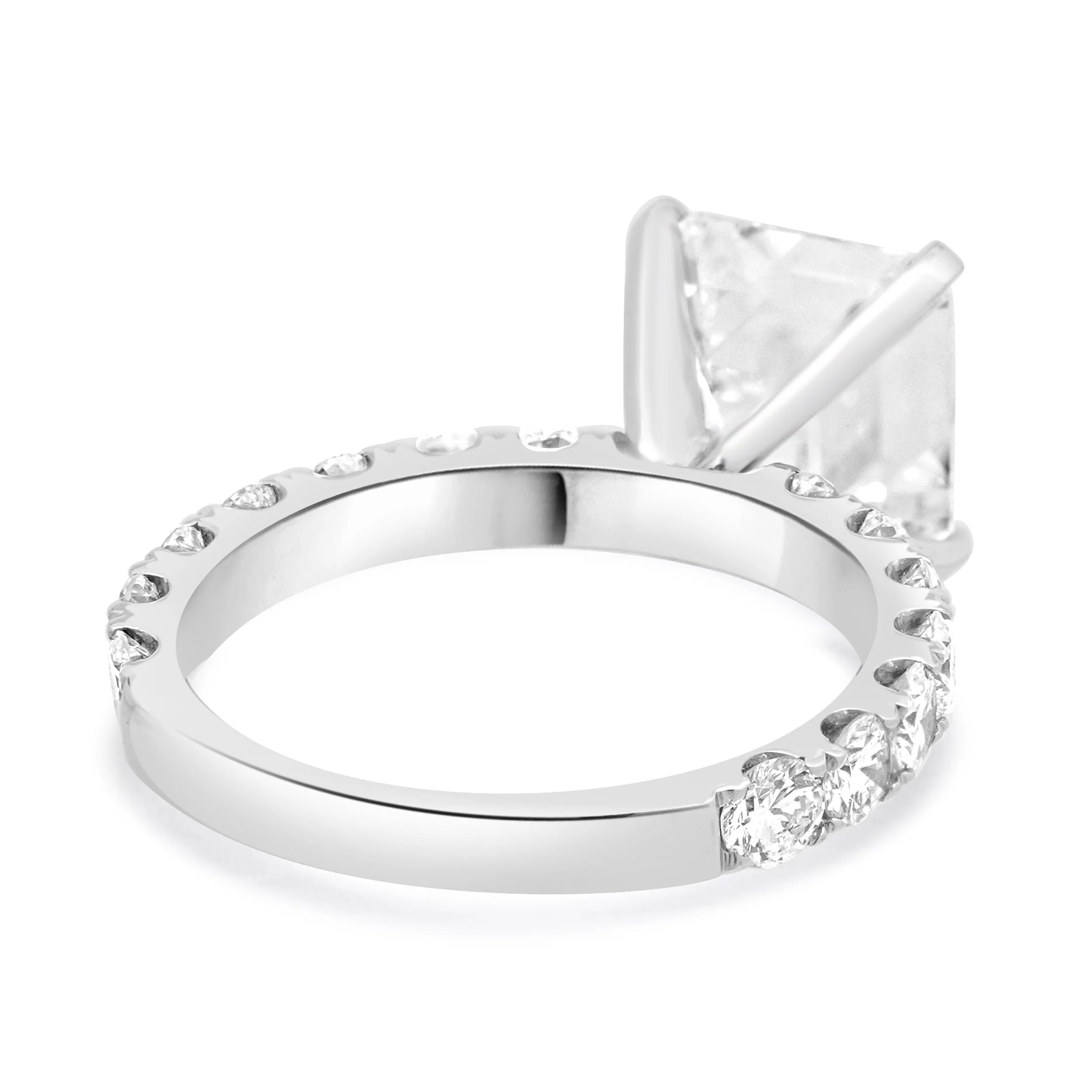 18 Karat White Gold Asscher Cut Diamond Engagement Ring - Image 3