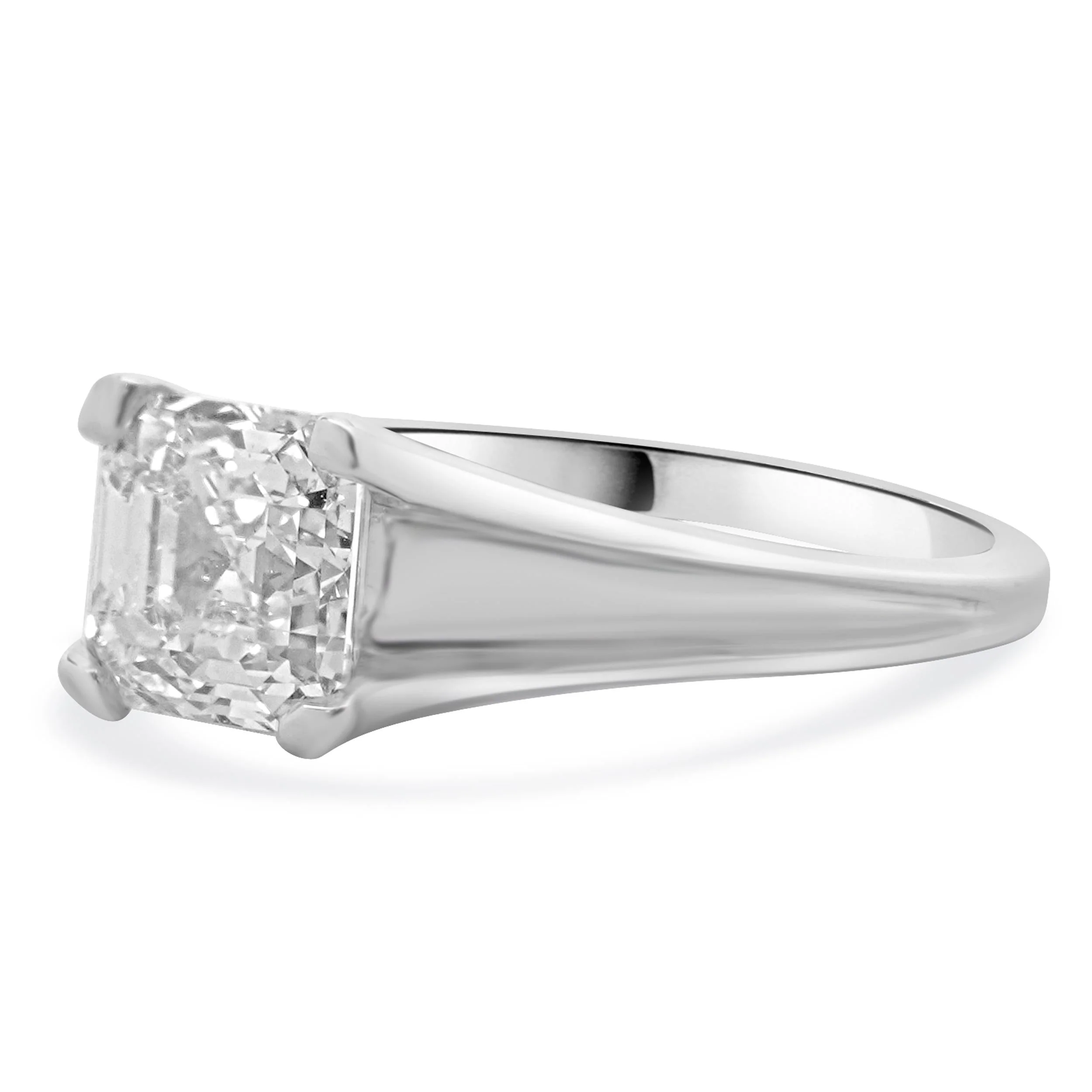 18 Karat White Gold Asscher Cut Diamond Engagement Ring - Image 2
