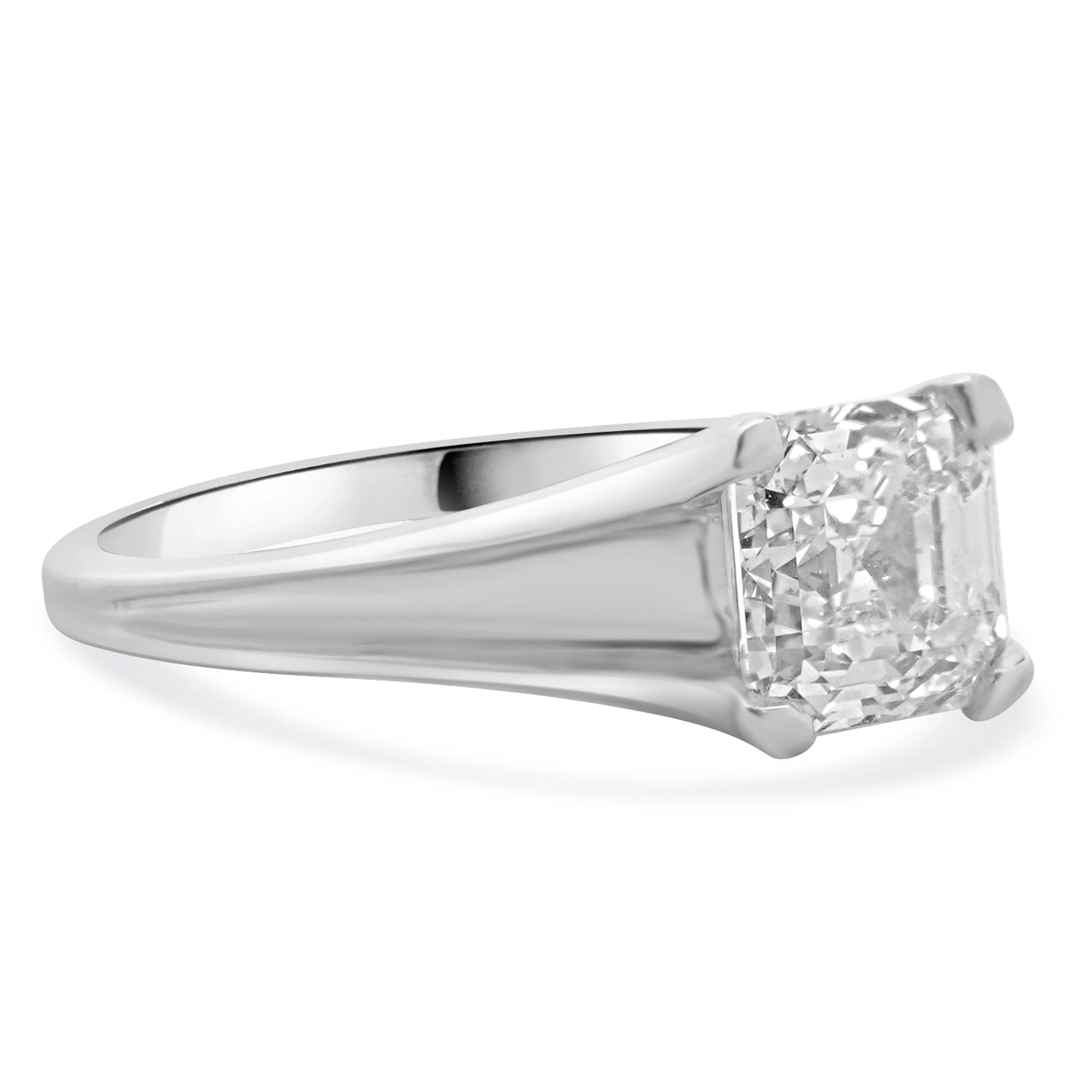 18 Karat White Gold Asscher Cut Diamond Engagement Ring - Image 3