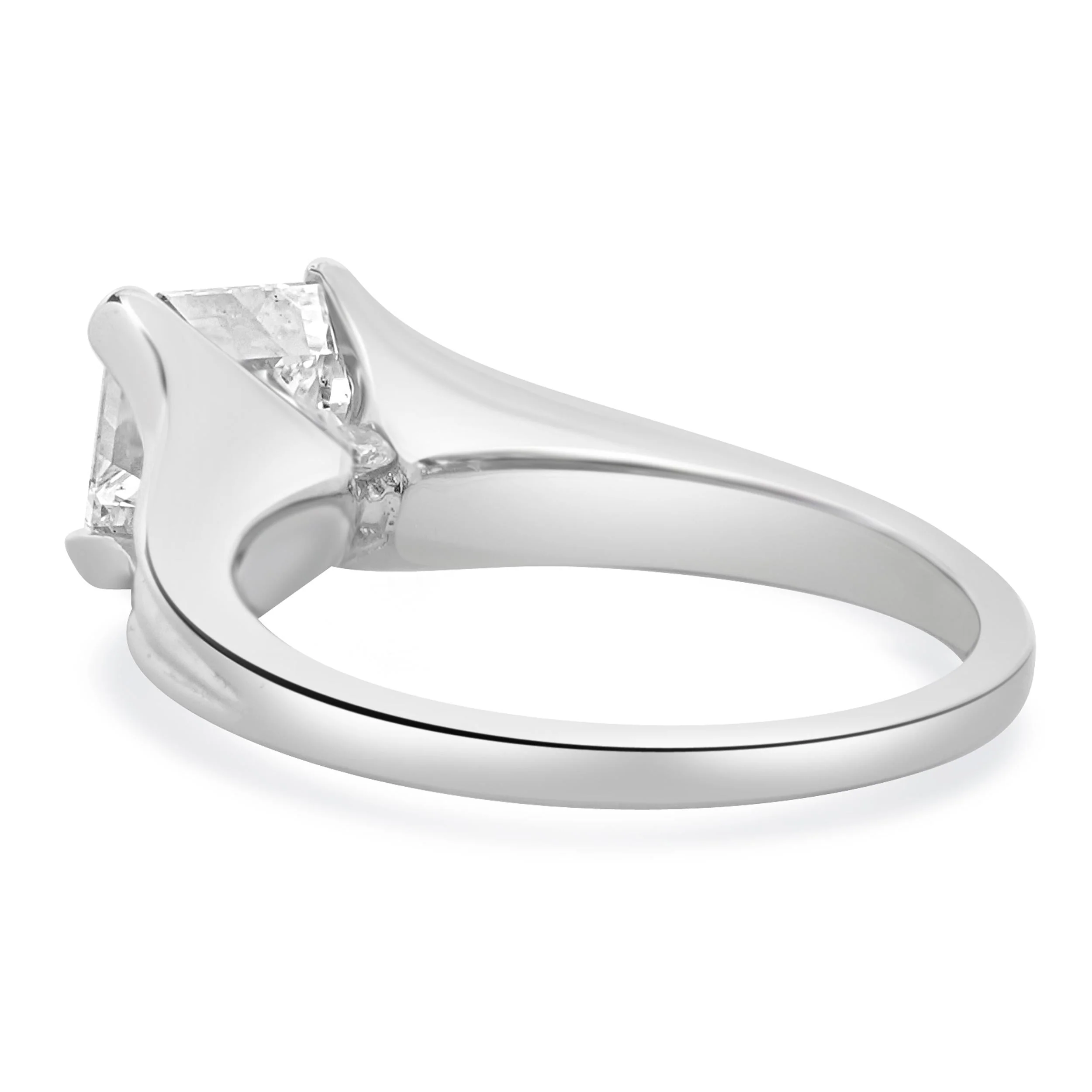 18 Karat White Gold Asscher Cut Diamond Engagement Ring - Image 4