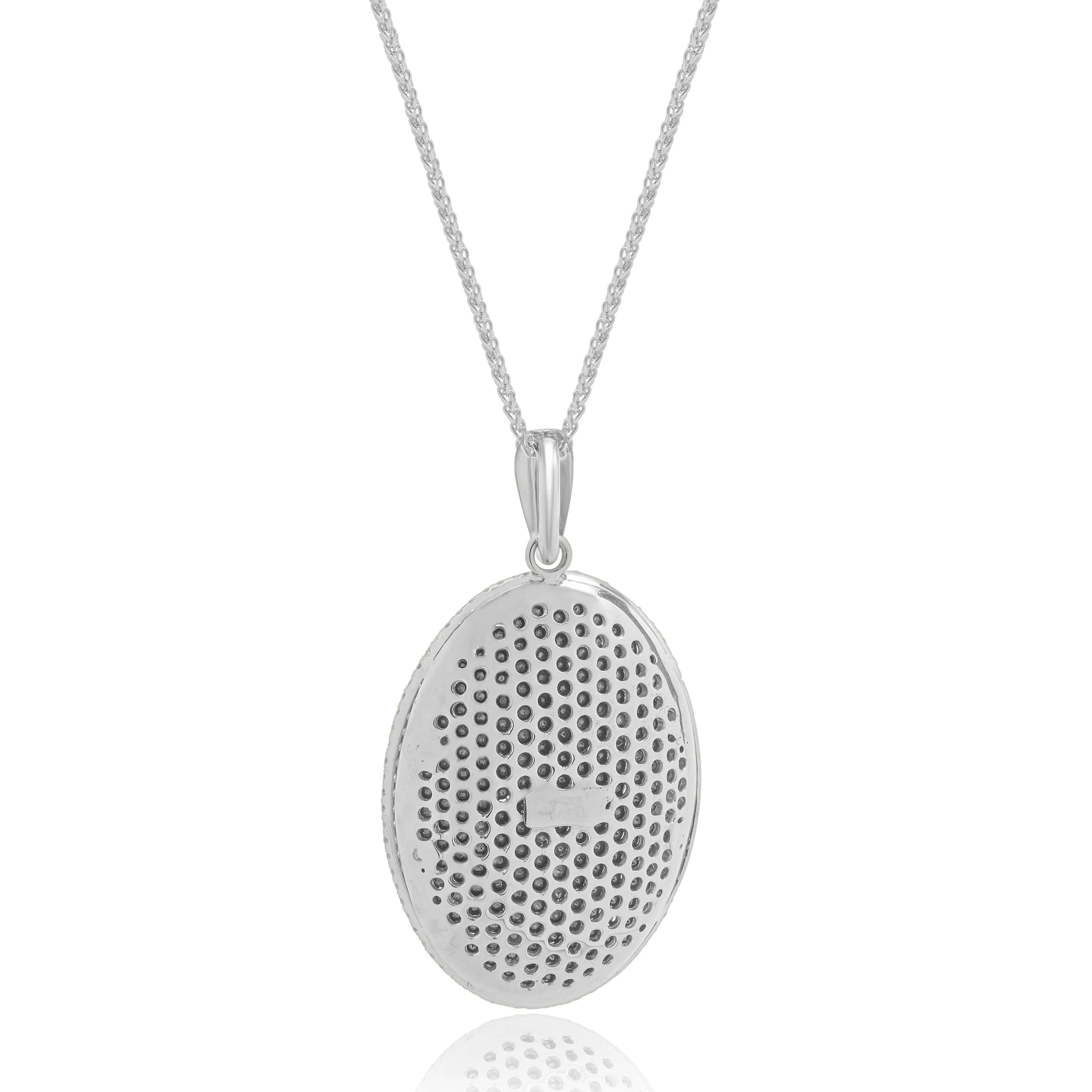 18 Karat White Gold Black and White Diamond Cutout Necklace - Image 3