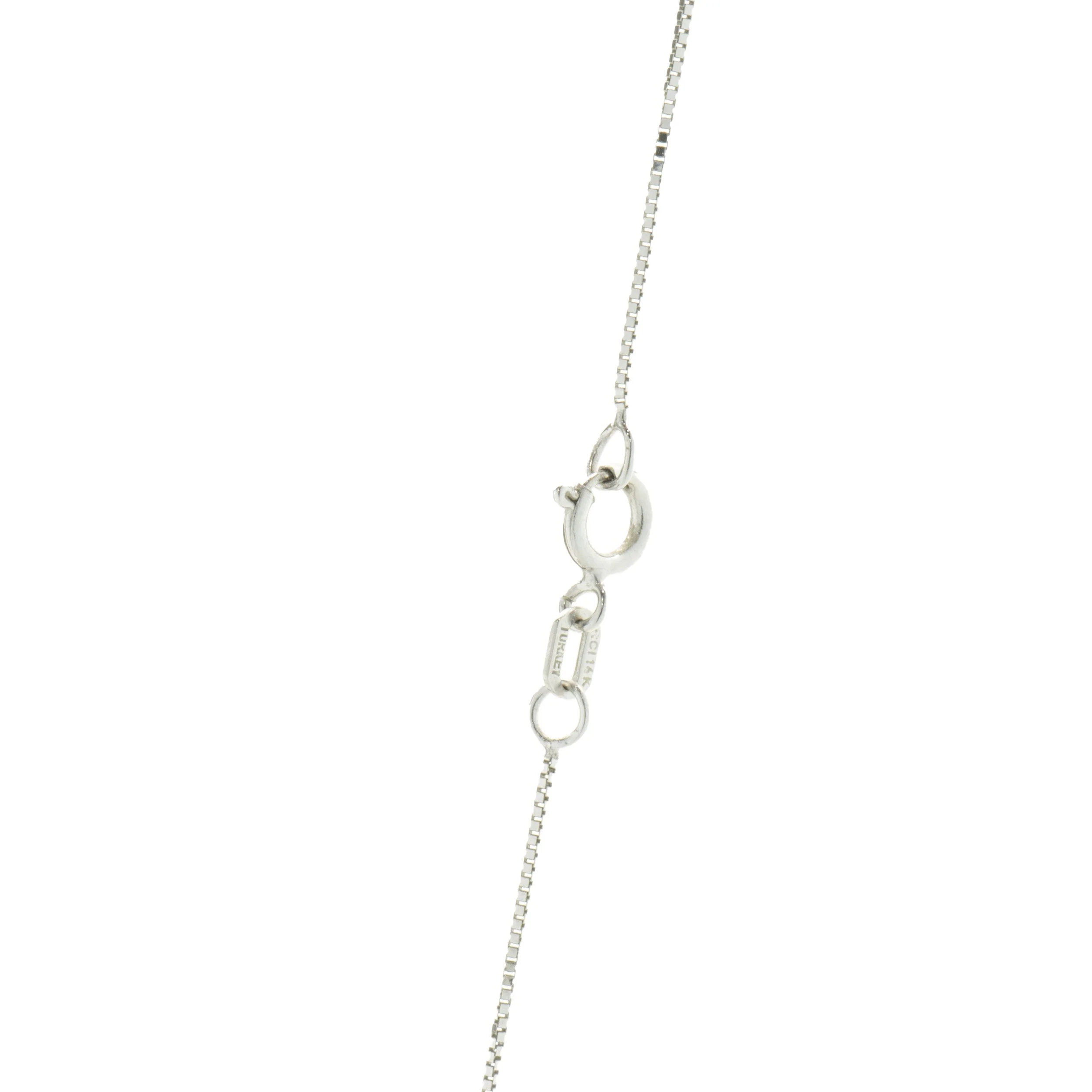 18 Karat White Gold Blue and White Diamond Slide Necklace - Image 4