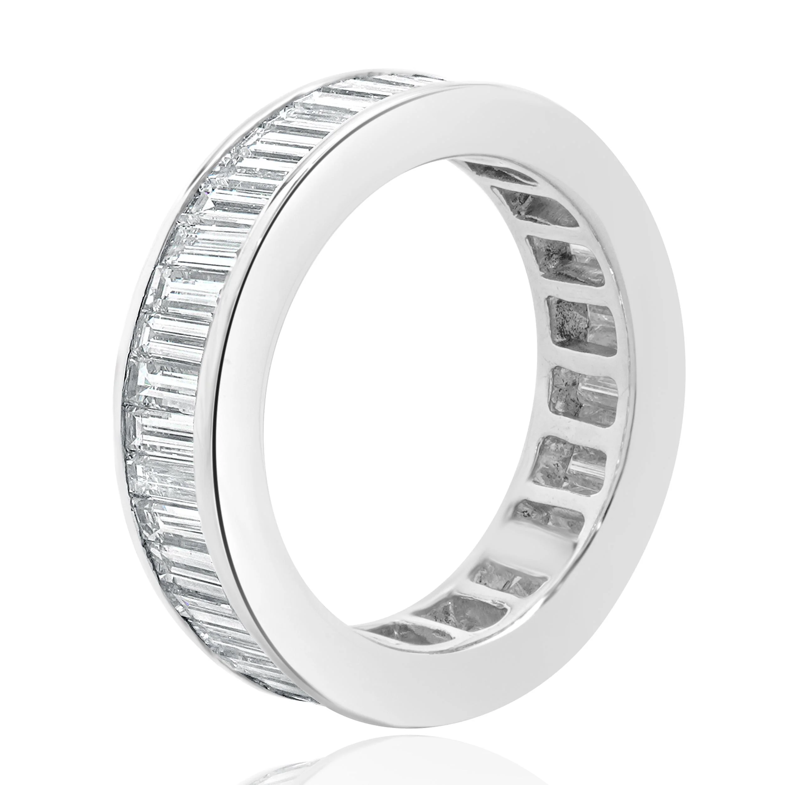18 Karat White Gold Channel Set Baguette Cut Diamond Eternity Band - Image 2