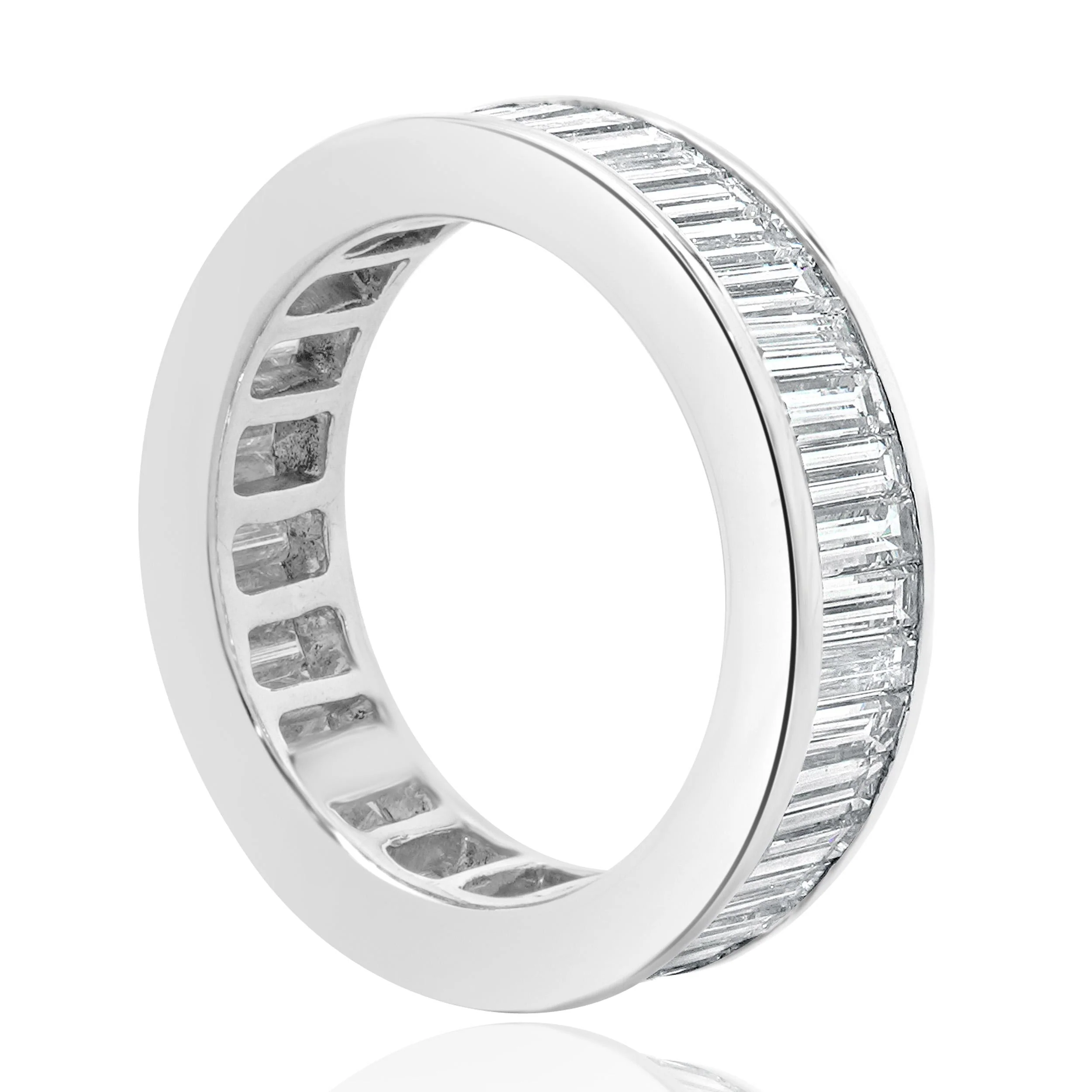 18 Karat White Gold Channel Set Baguette Cut Diamond Eternity Band - Image 4