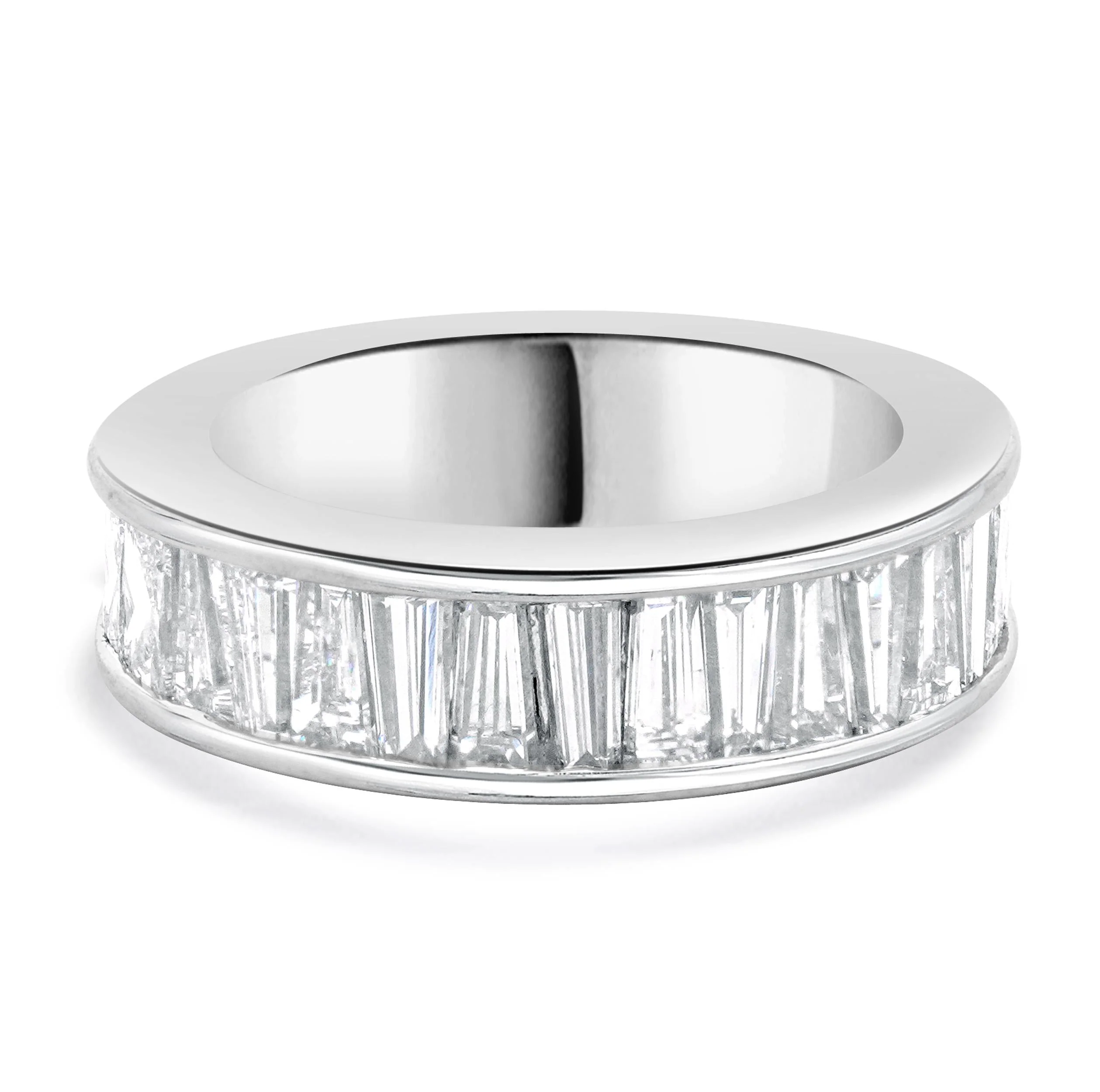 18 Karat White Gold Channel Set Custom Cut Diamond Band