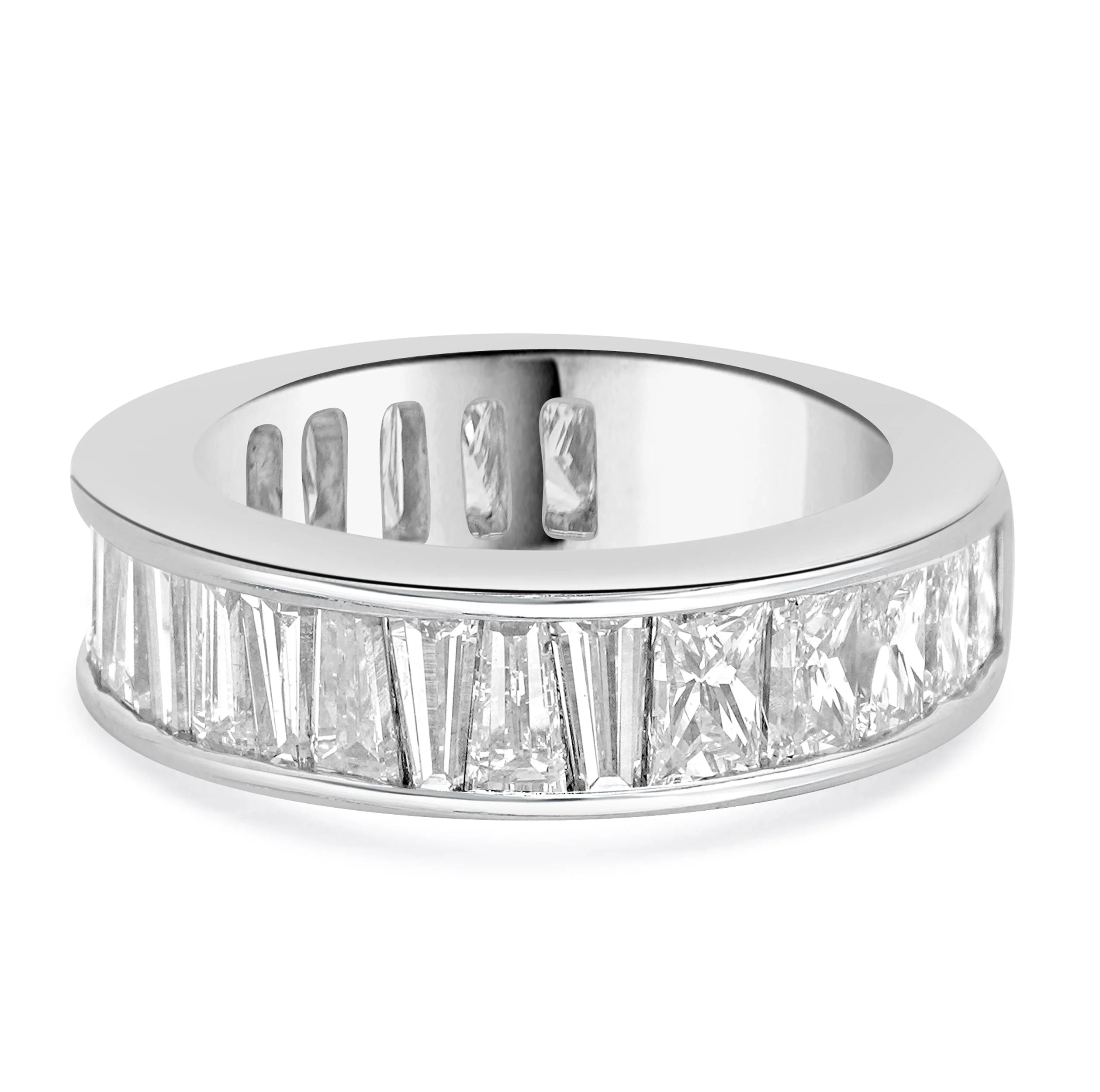 18 Karat White Gold Channel Set Custom Cut Diamond Band - Image 2