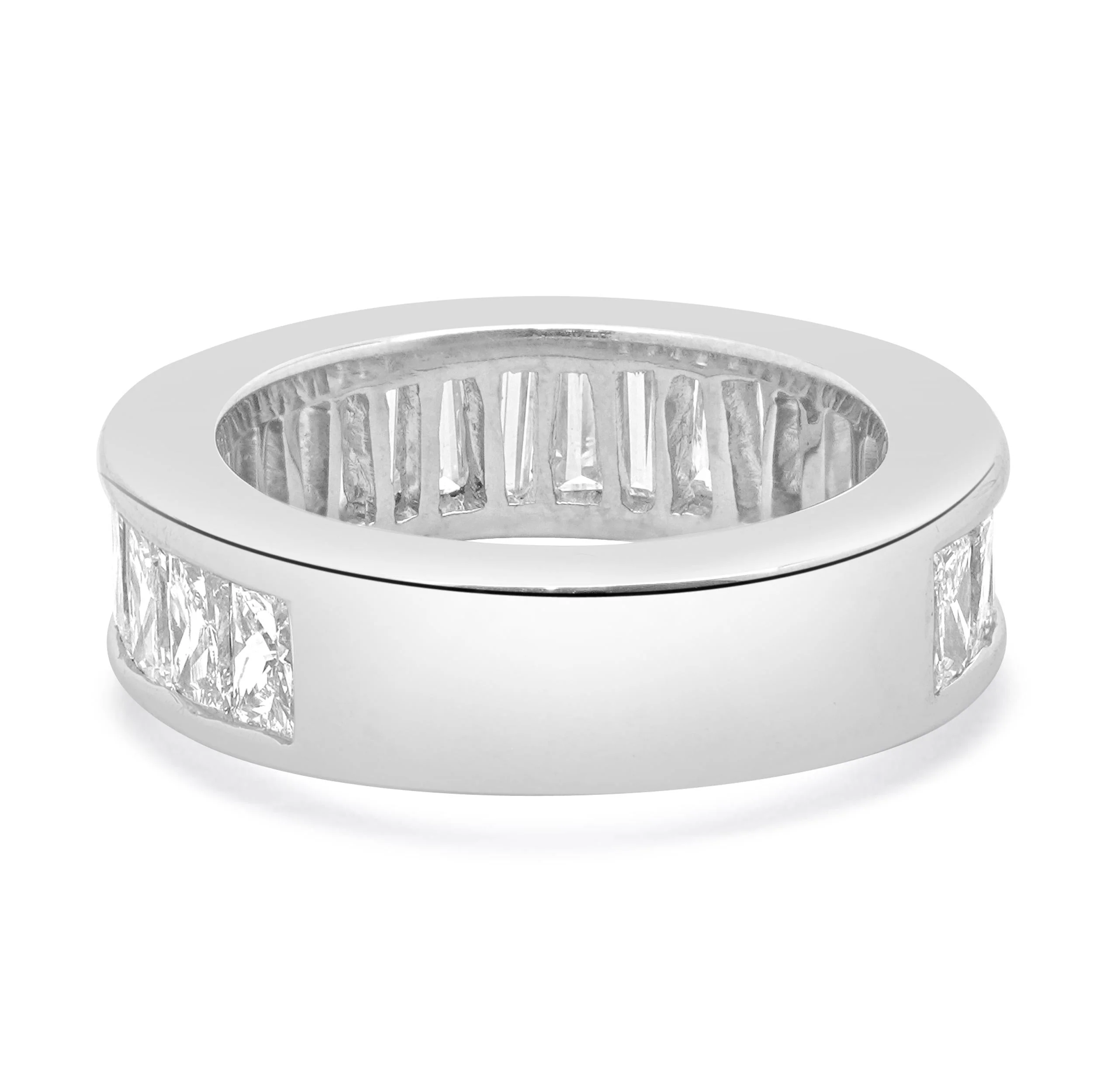 18 Karat White Gold Channel Set Custom Cut Diamond Band - Image 3