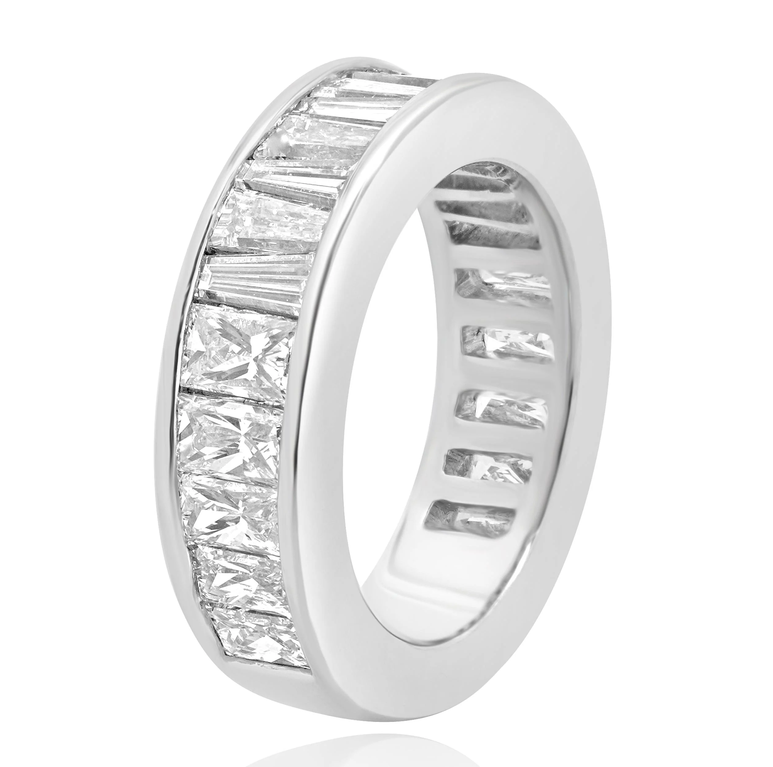 18 Karat White Gold Channel Set Custom Cut Diamond Band - Image 4