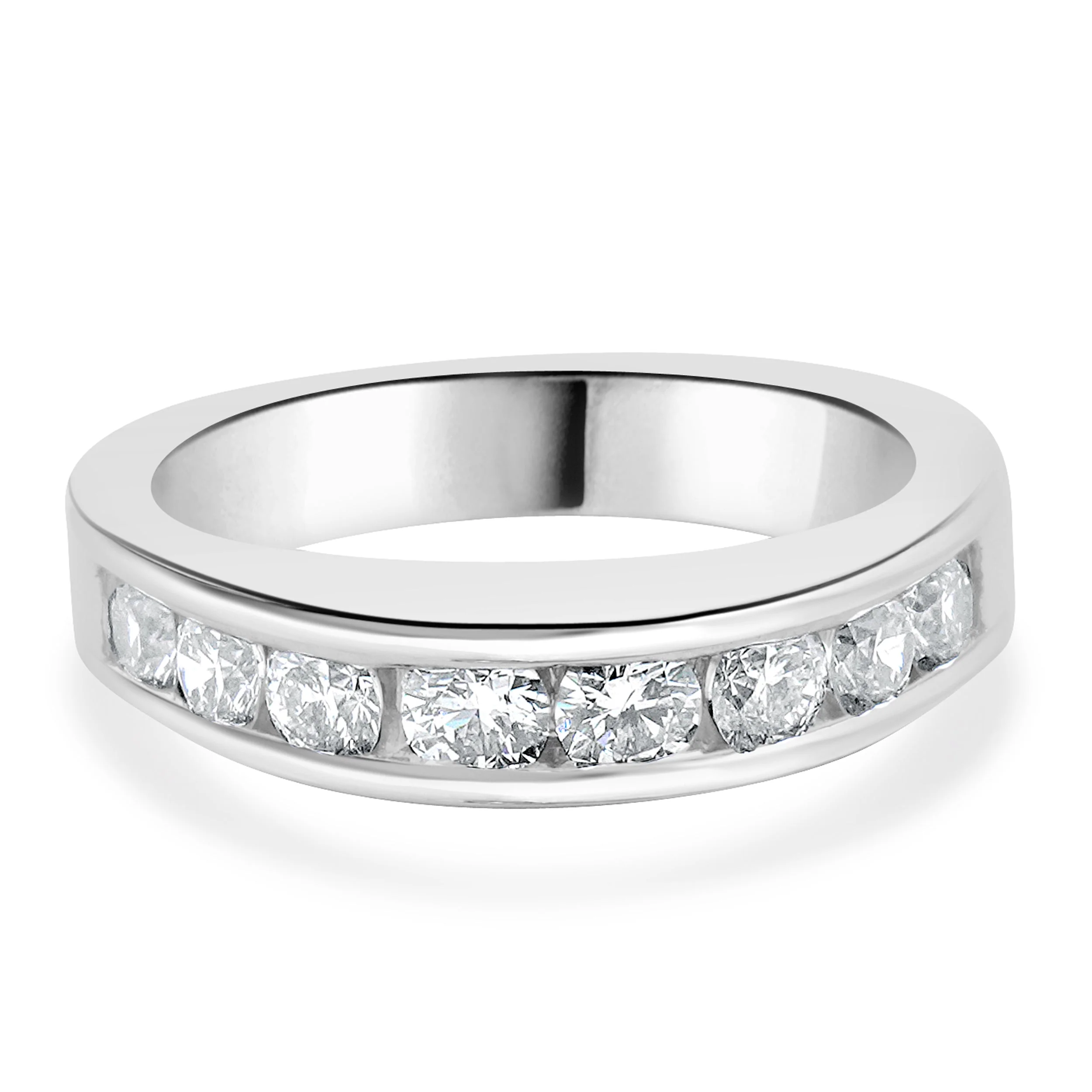 18 Karat White Gold Channel Set Diamond Band