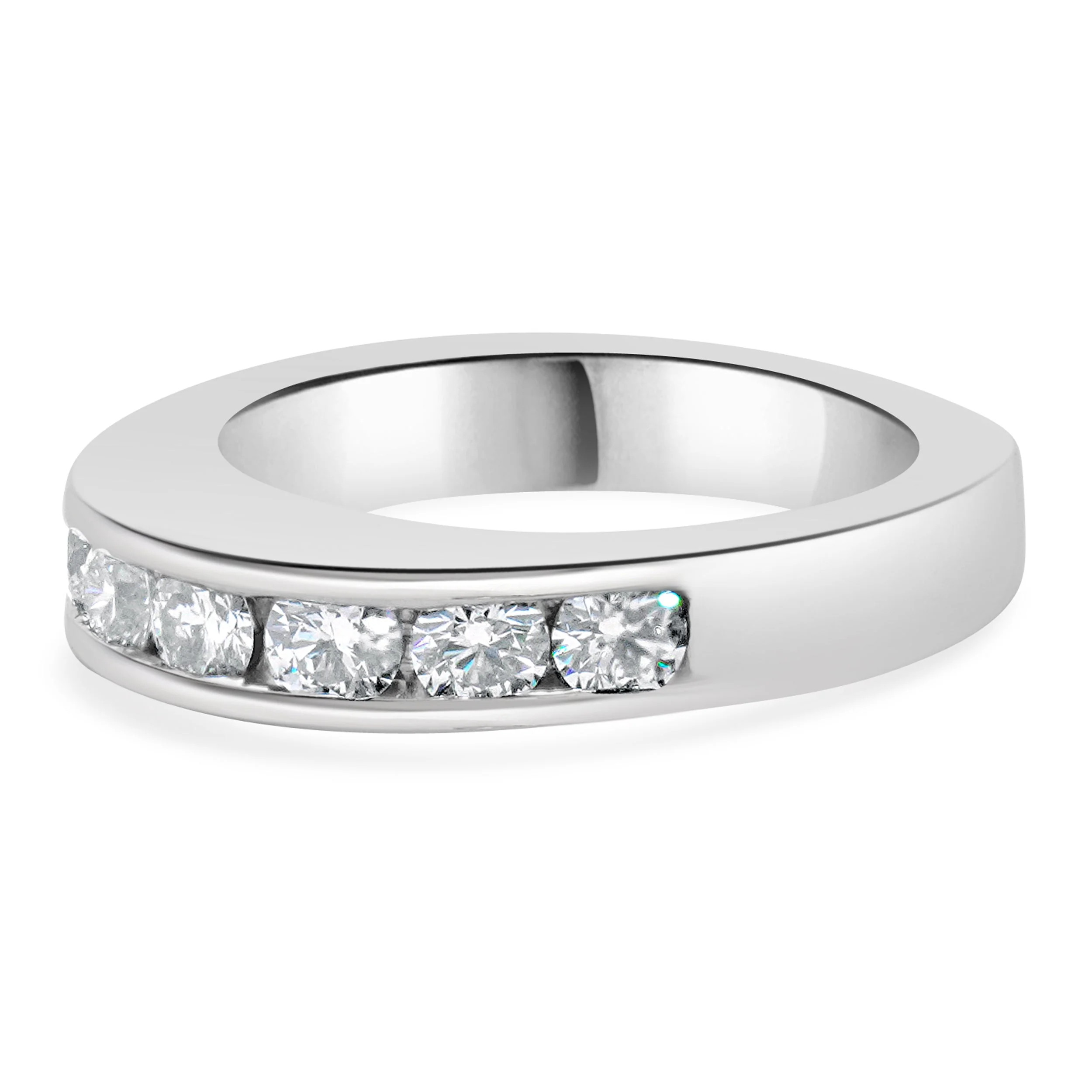 18 Karat White Gold Channel Set Diamond Band - Image 2