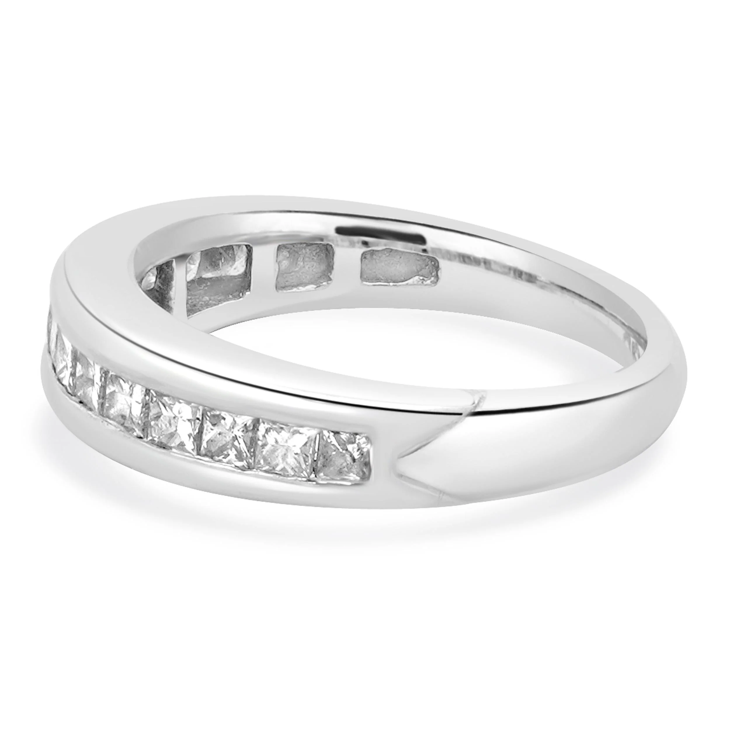 18 Karat White Gold Channel Set Princess Cut Diamond Band - Image 2