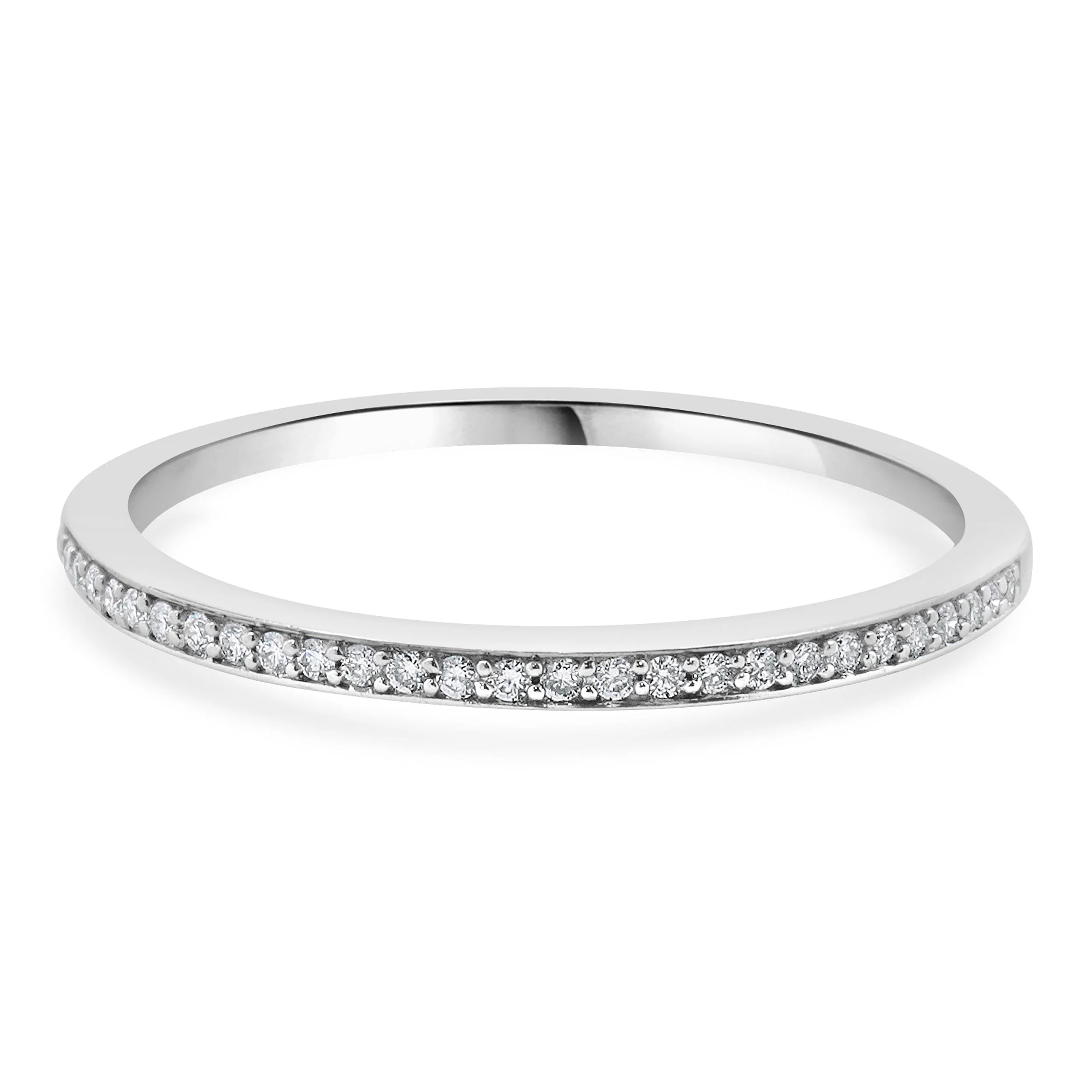 18 Karat White Gold Diamond Band