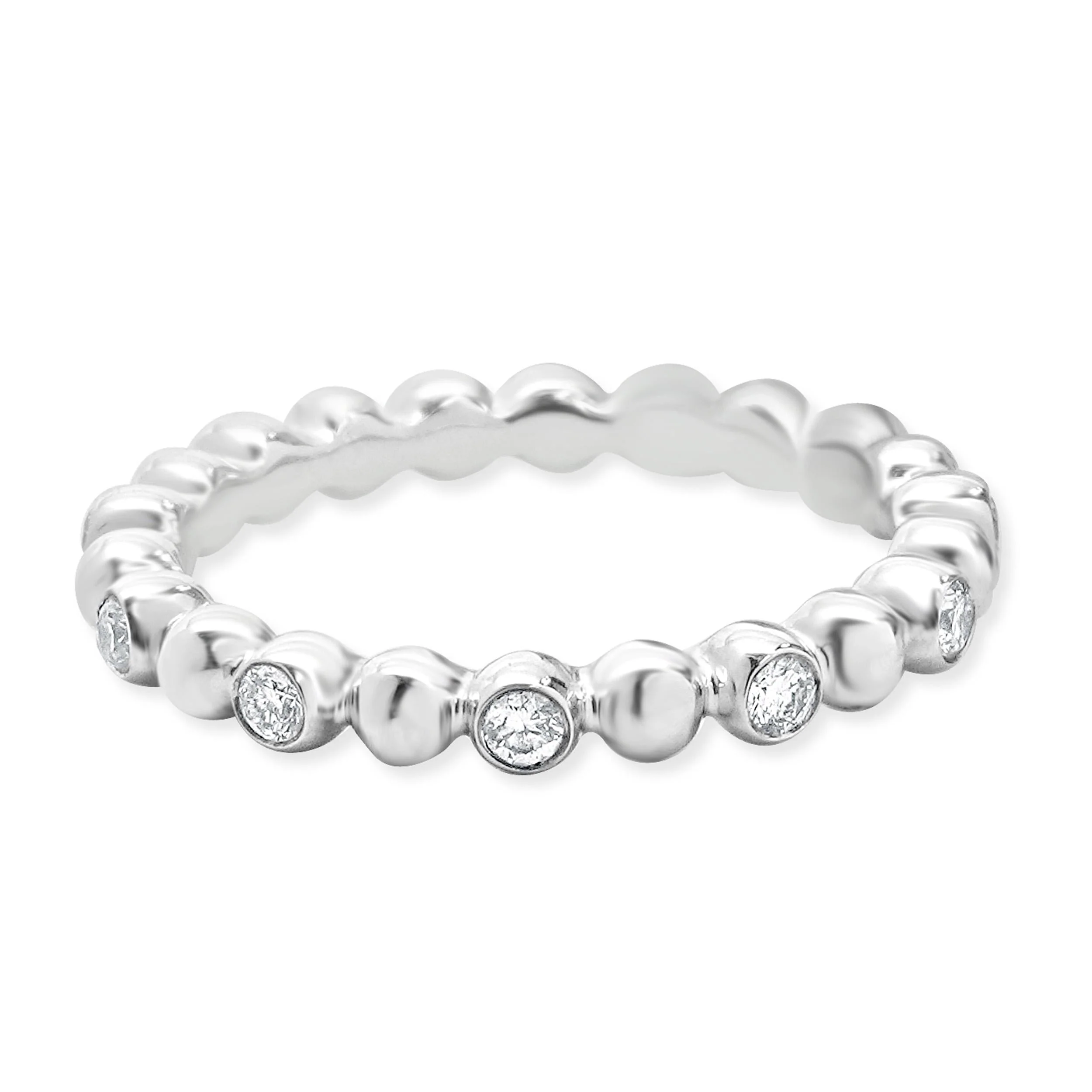 18 Karat White Gold Diamond Bubble Band