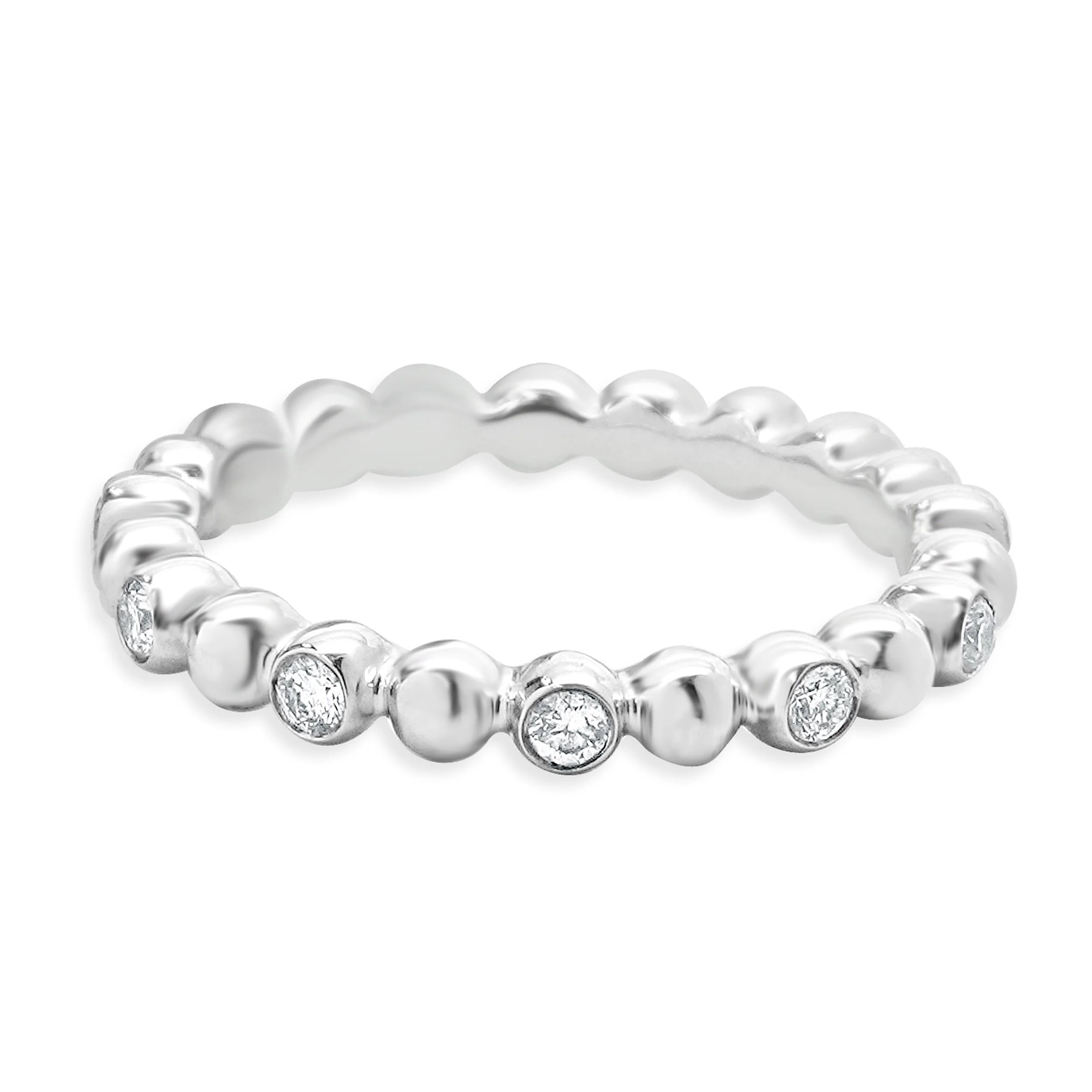 18 Karat White Gold Diamond Bubble Band - Image 3