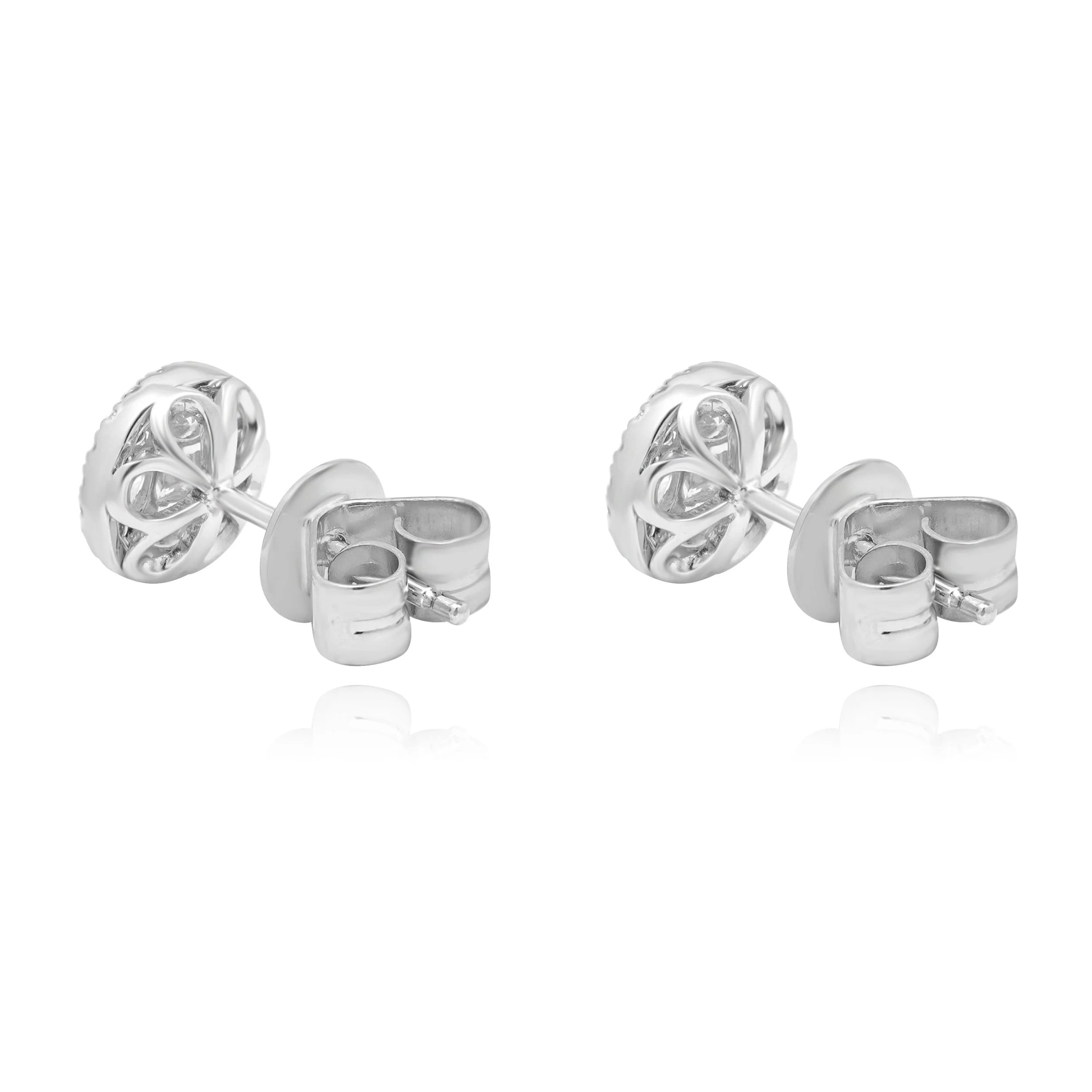 18 Karat White Gold Diamond Cluster Earrings - Image 3