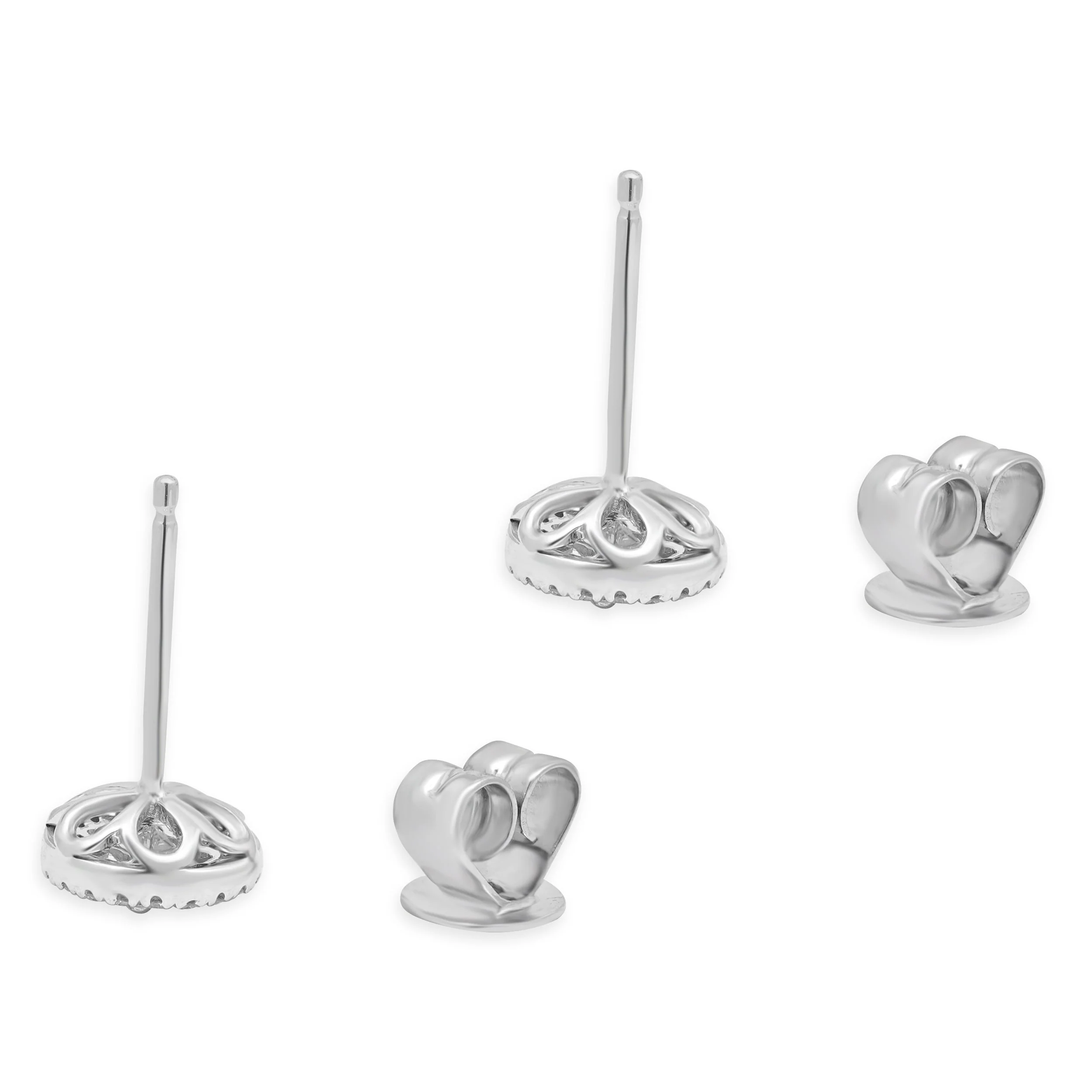 18 Karat White Gold Diamond Cluster Earrings - Image 4