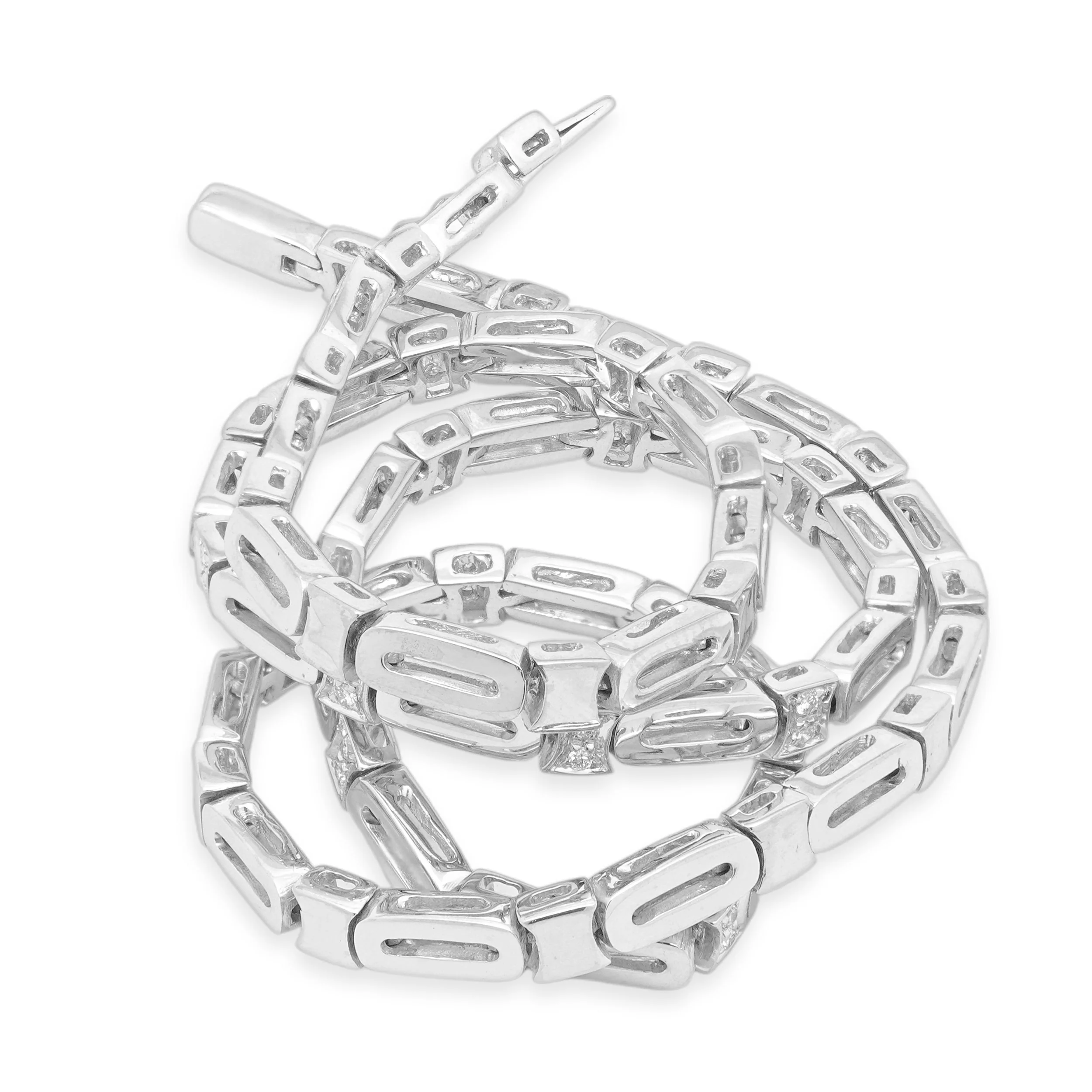 18 Karat White Gold Diamond Collar Necklace - Image 2