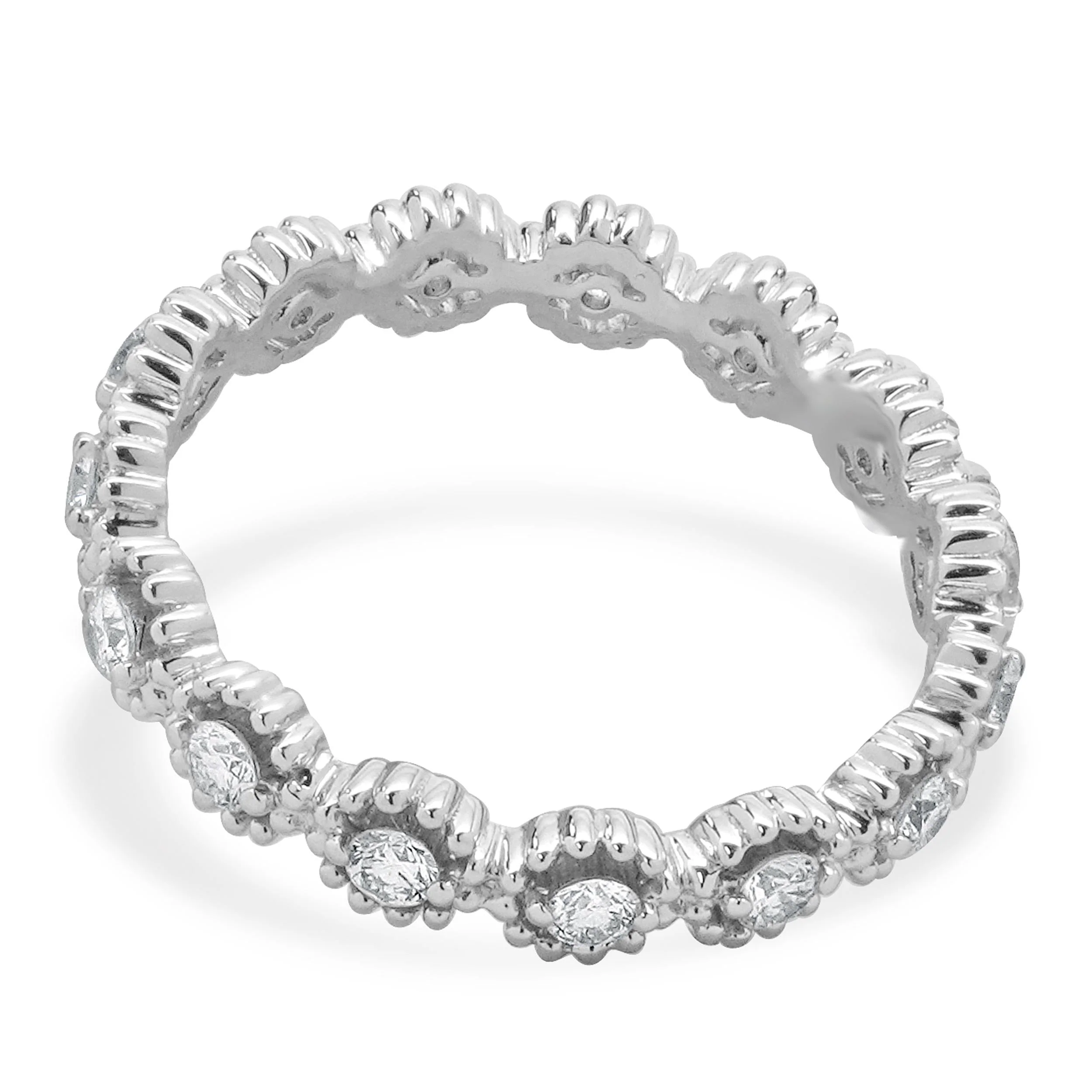 18 Karat White Gold Diamond Cutout Band - Image 3