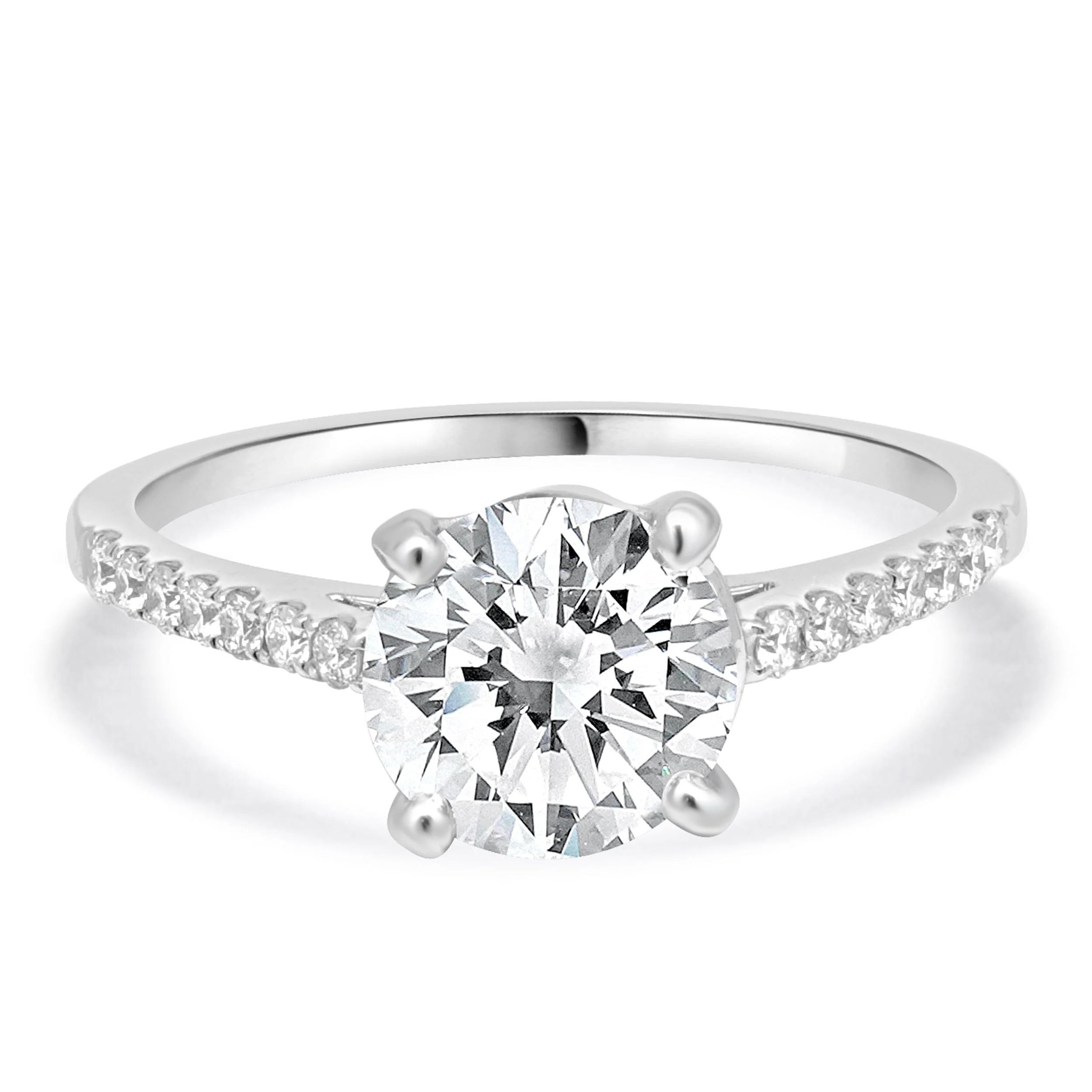18 Karat White Gold Diamond Engagement Ring