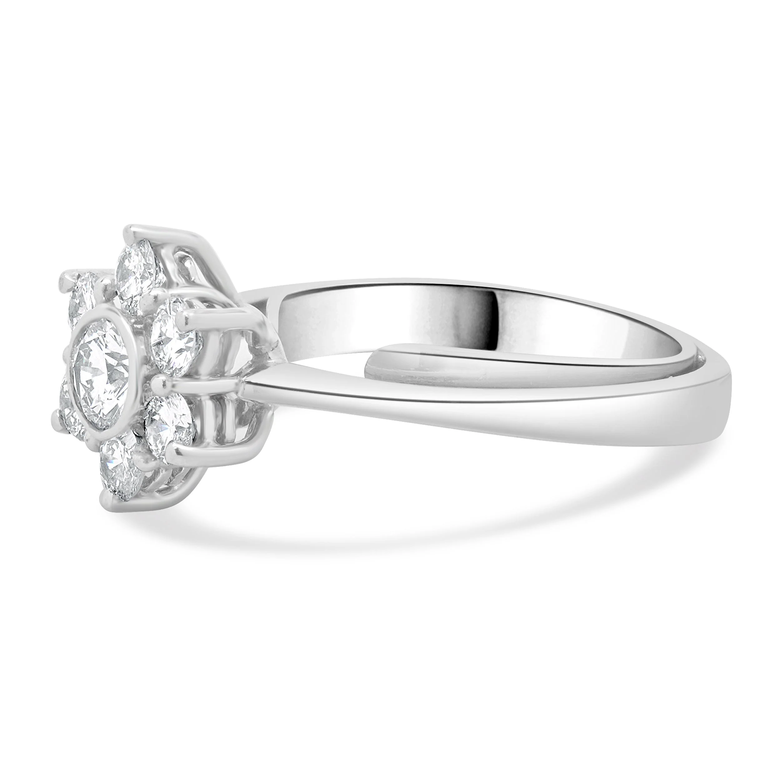 18 Karat White Gold Diamond Flower Ring - Image 2