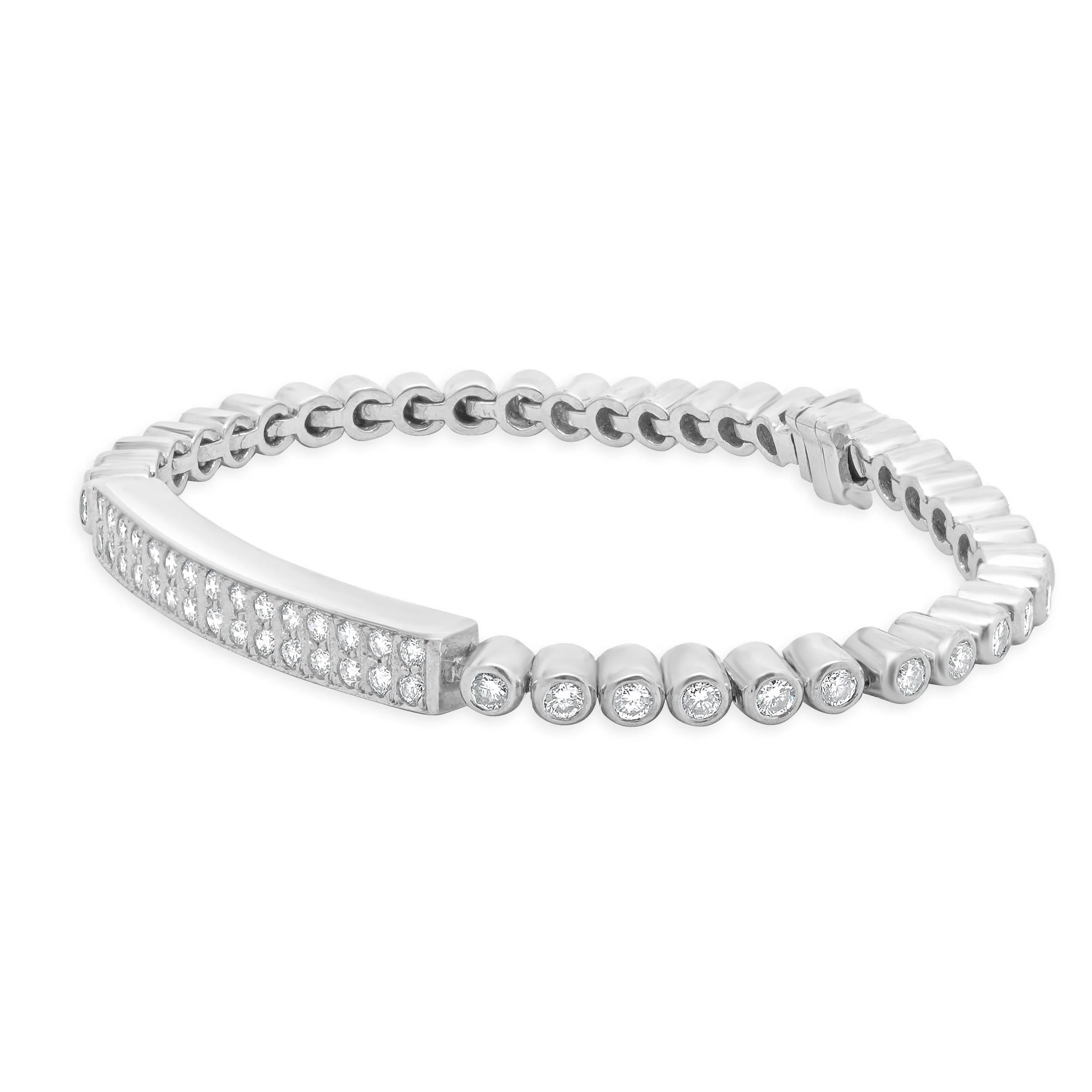 18 Karat White Gold Diamond ID Bracelet - Image 2