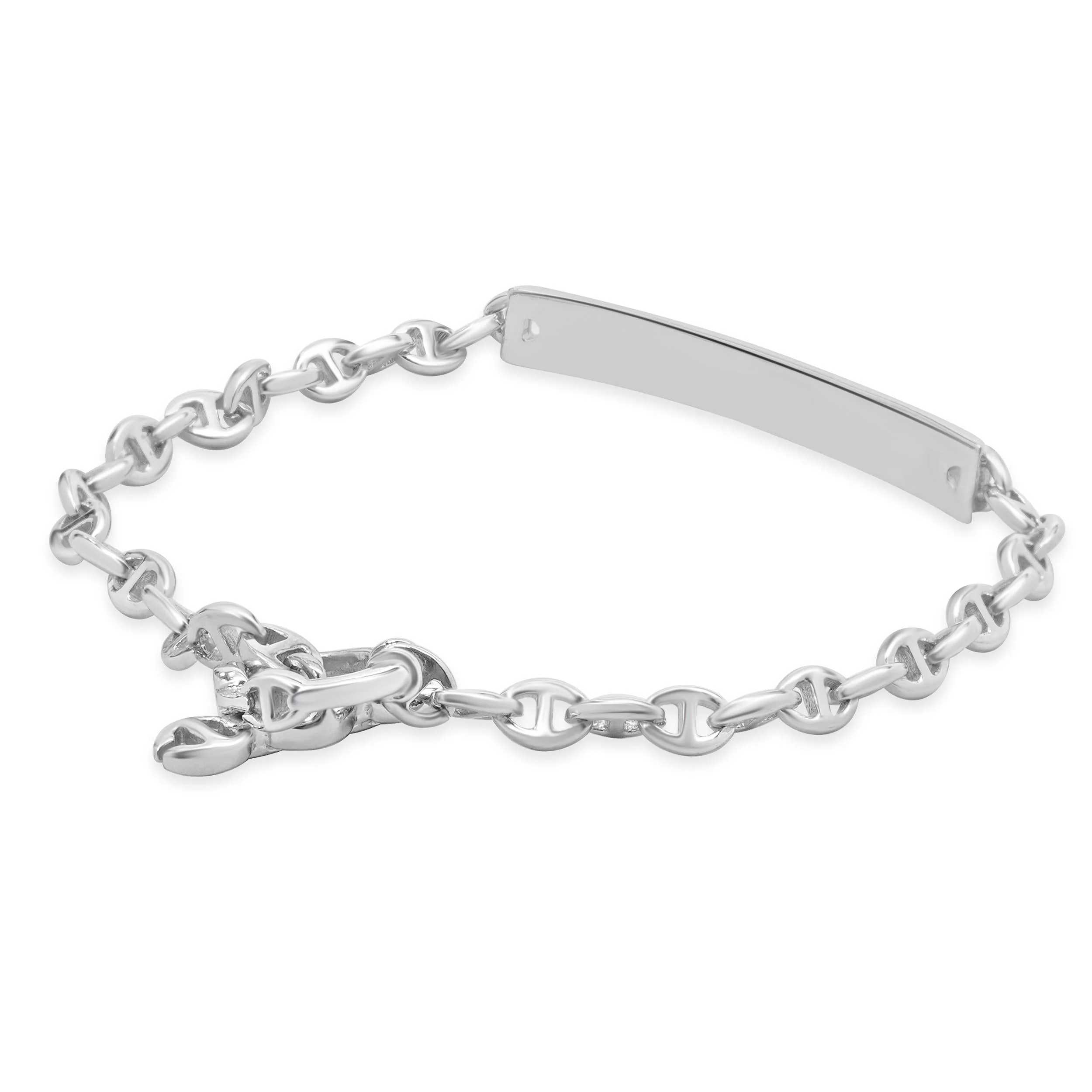 18 Karat White Gold Diamond ID Bracelet - Image 2