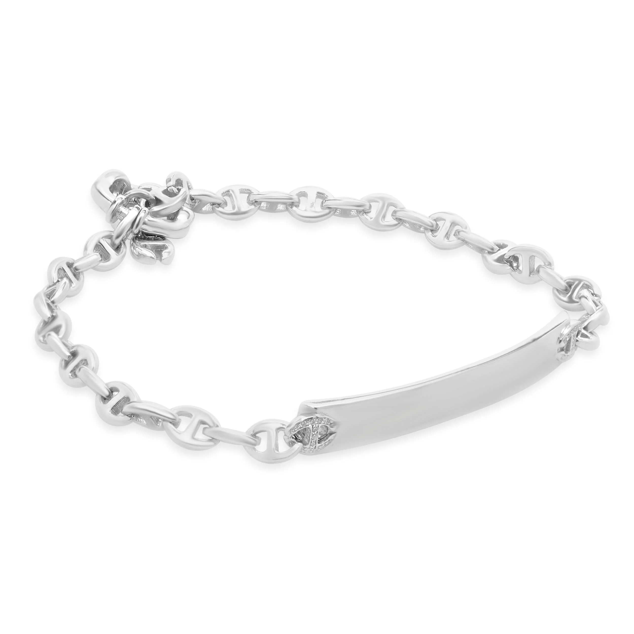 18 Karat White Gold Diamond ID Bracelet - Image 3