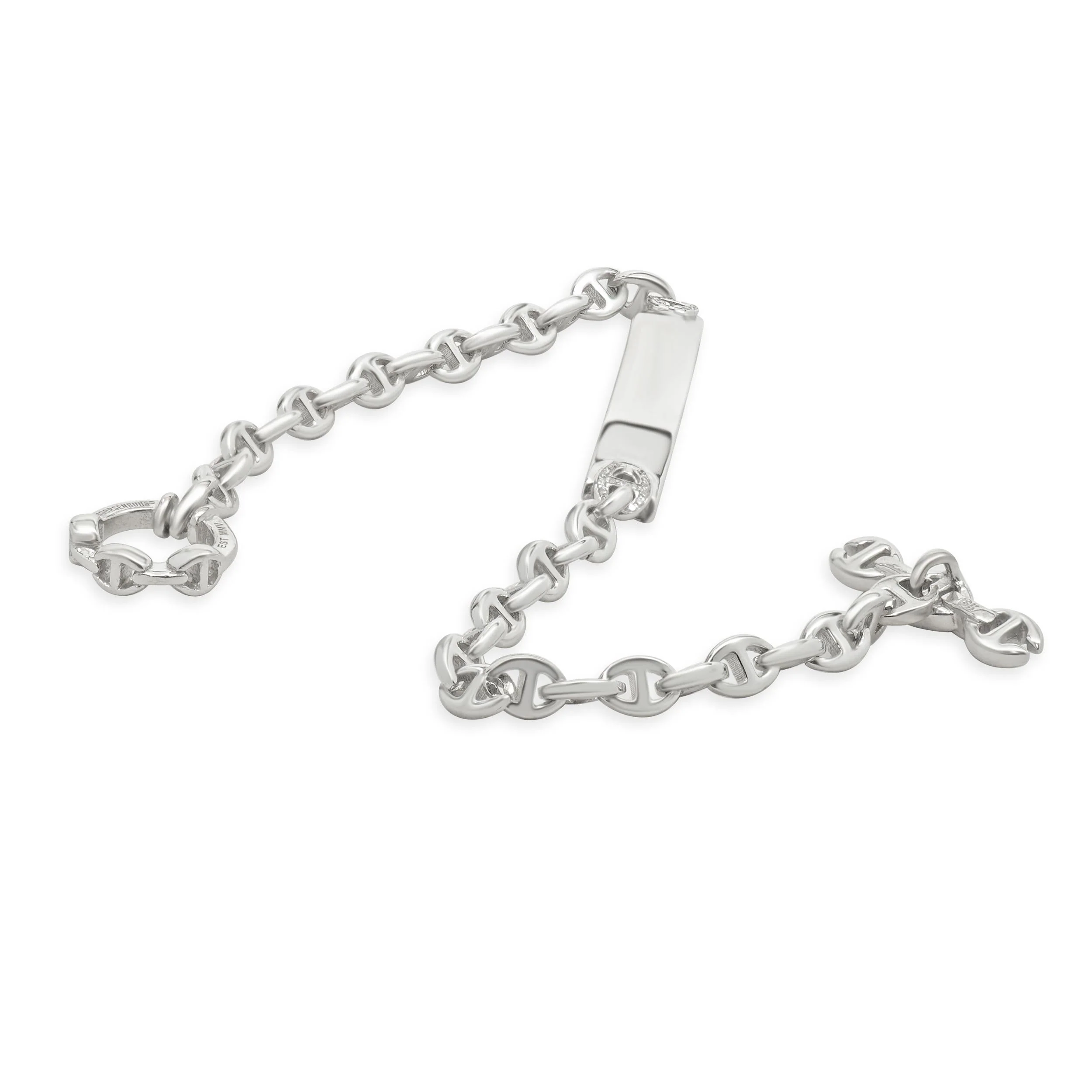 18 Karat White Gold Diamond ID Bracelet - Image 4