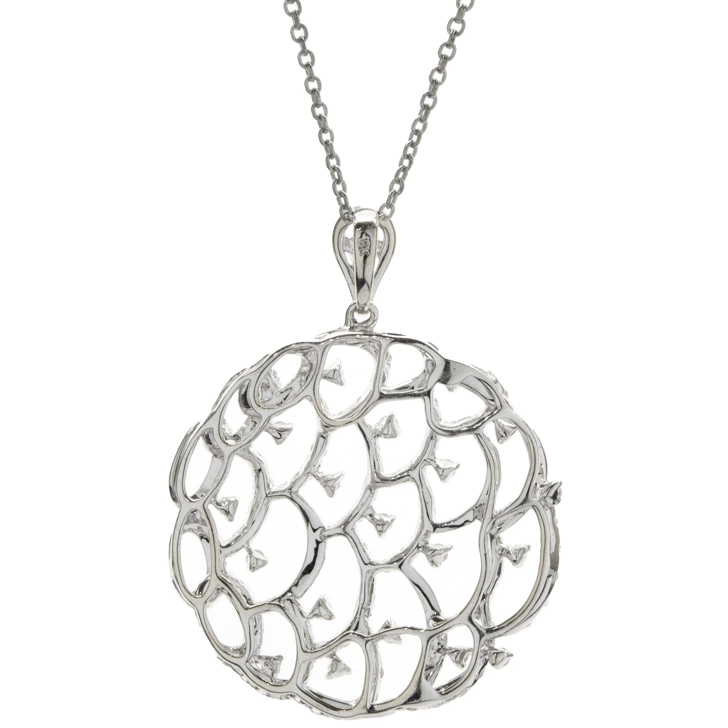 18 Karat White Gold Diamond Open Circle Pendant - Image 2