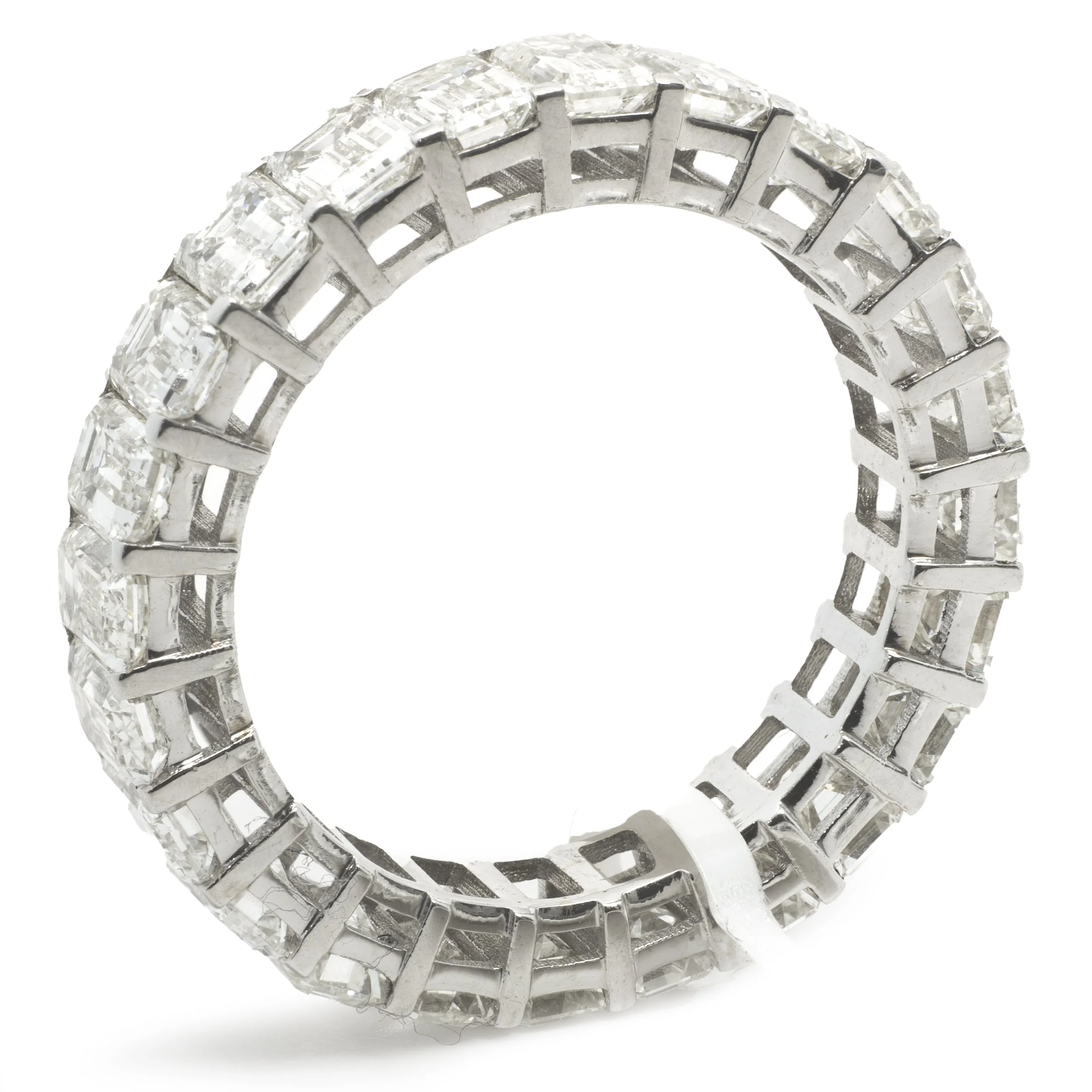 18 Karat White Gold Emerald Cut Diamond Eternity Band - Image 2