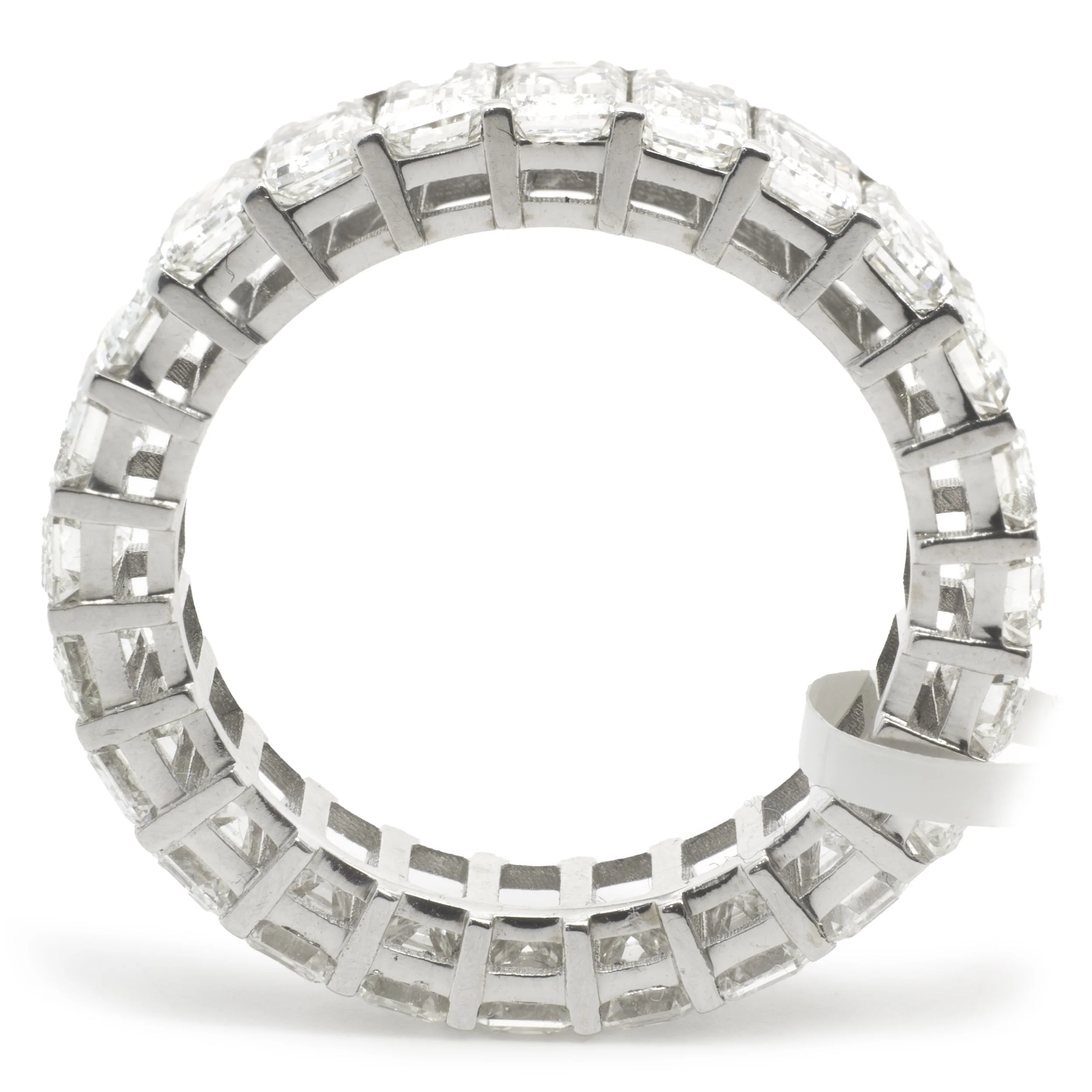 18 Karat White Gold Emerald Cut Diamond Eternity Band - Image 4