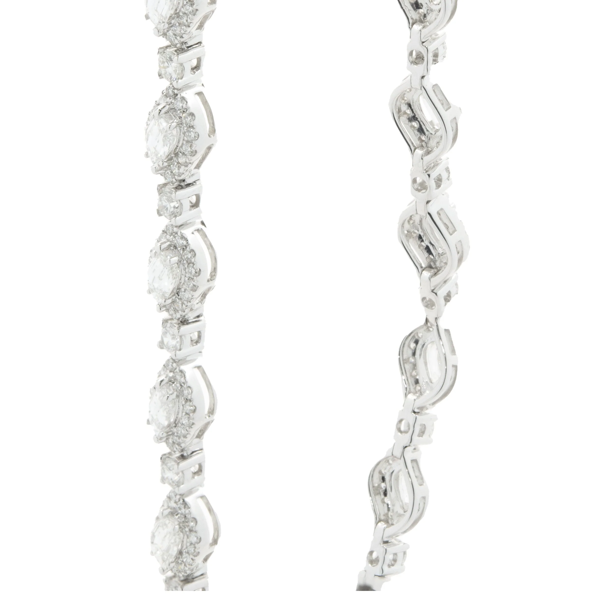 18 Karat White Gold Flame Cut Diamond Inline Bracelet - Image 3