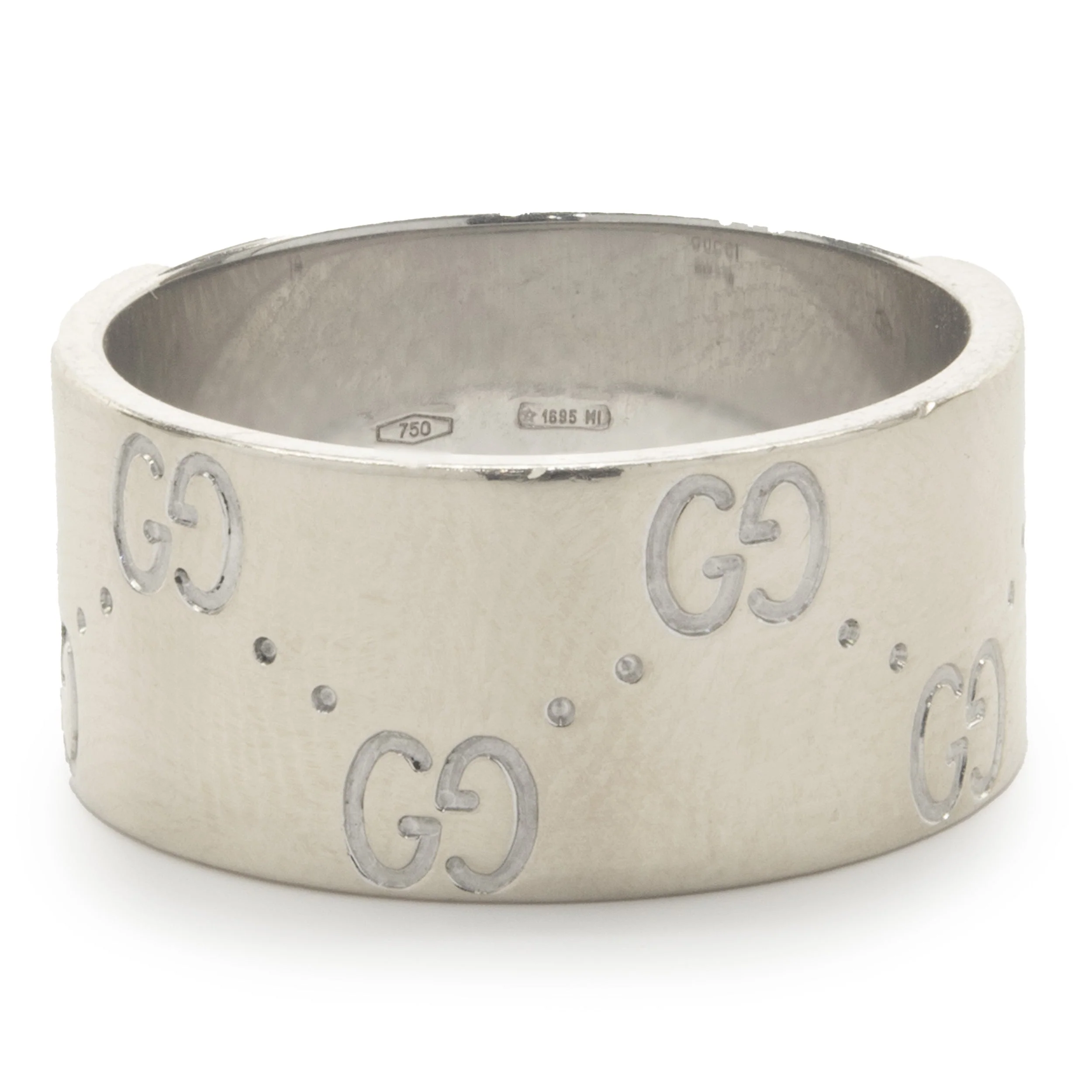 18 Karat White Gold GG Band