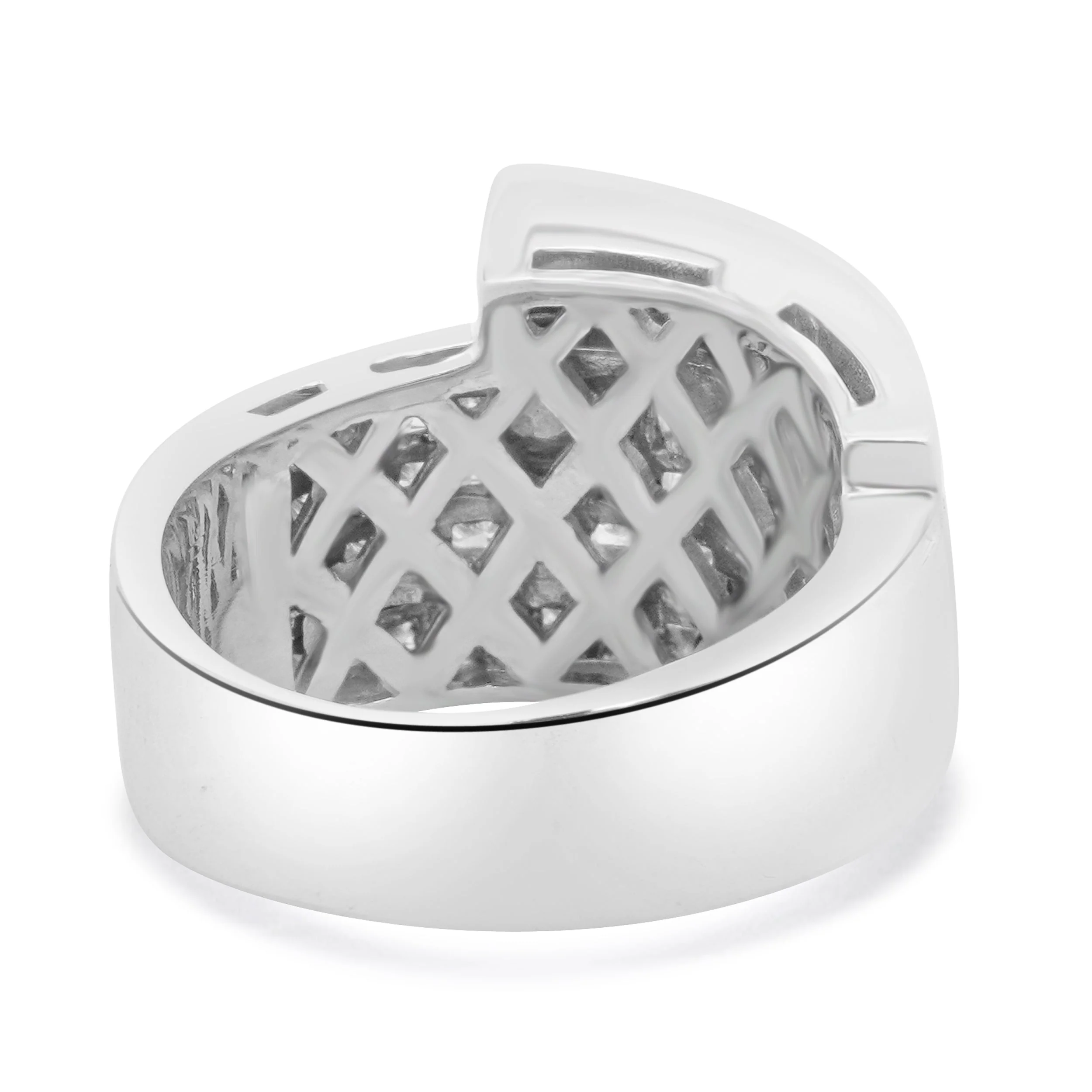 18 Karat White Gold Invisible Set Diamond Bypass Ring - Image 4