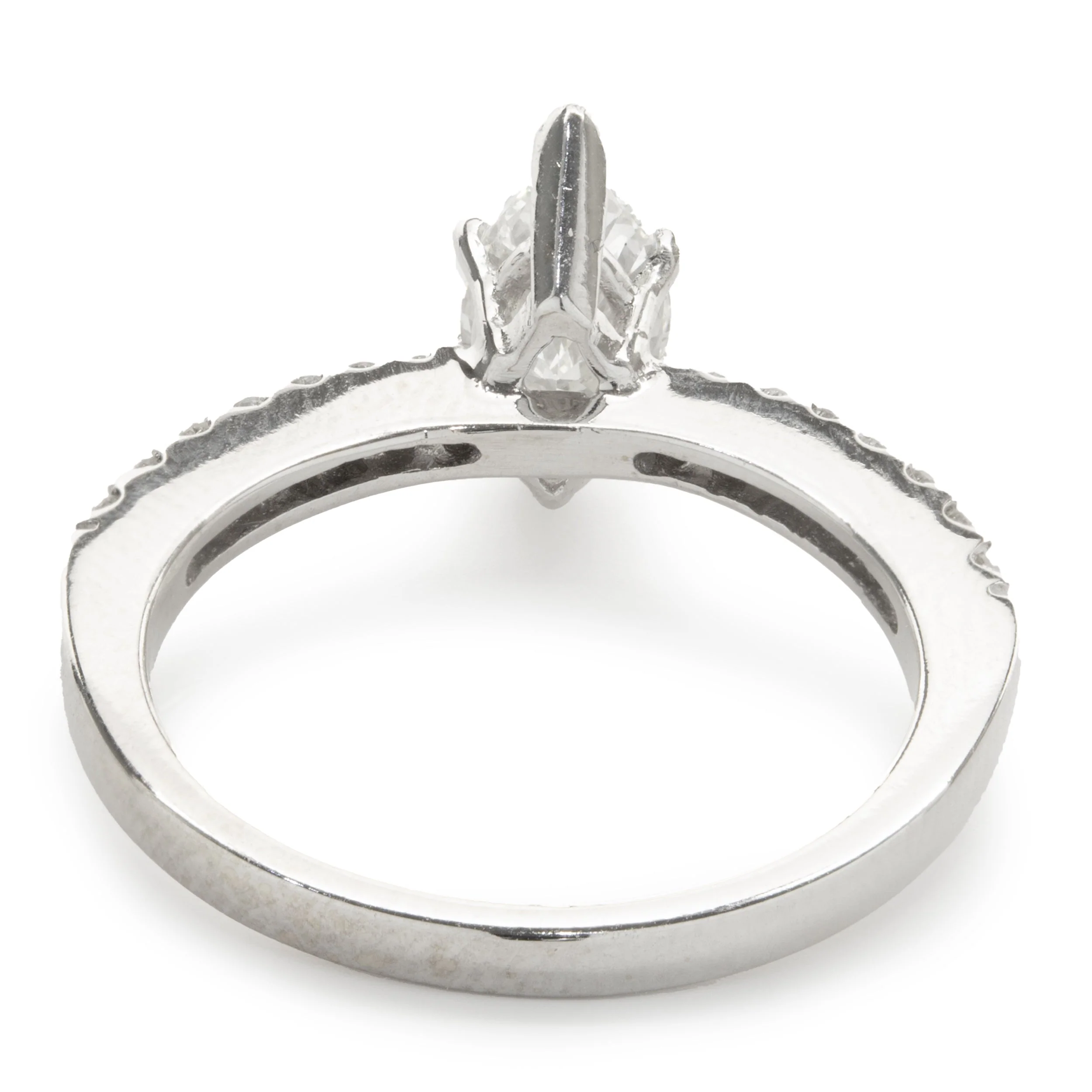 18 Karat White Gold Marquise Cut Diamond Engagement Ring - Image 3