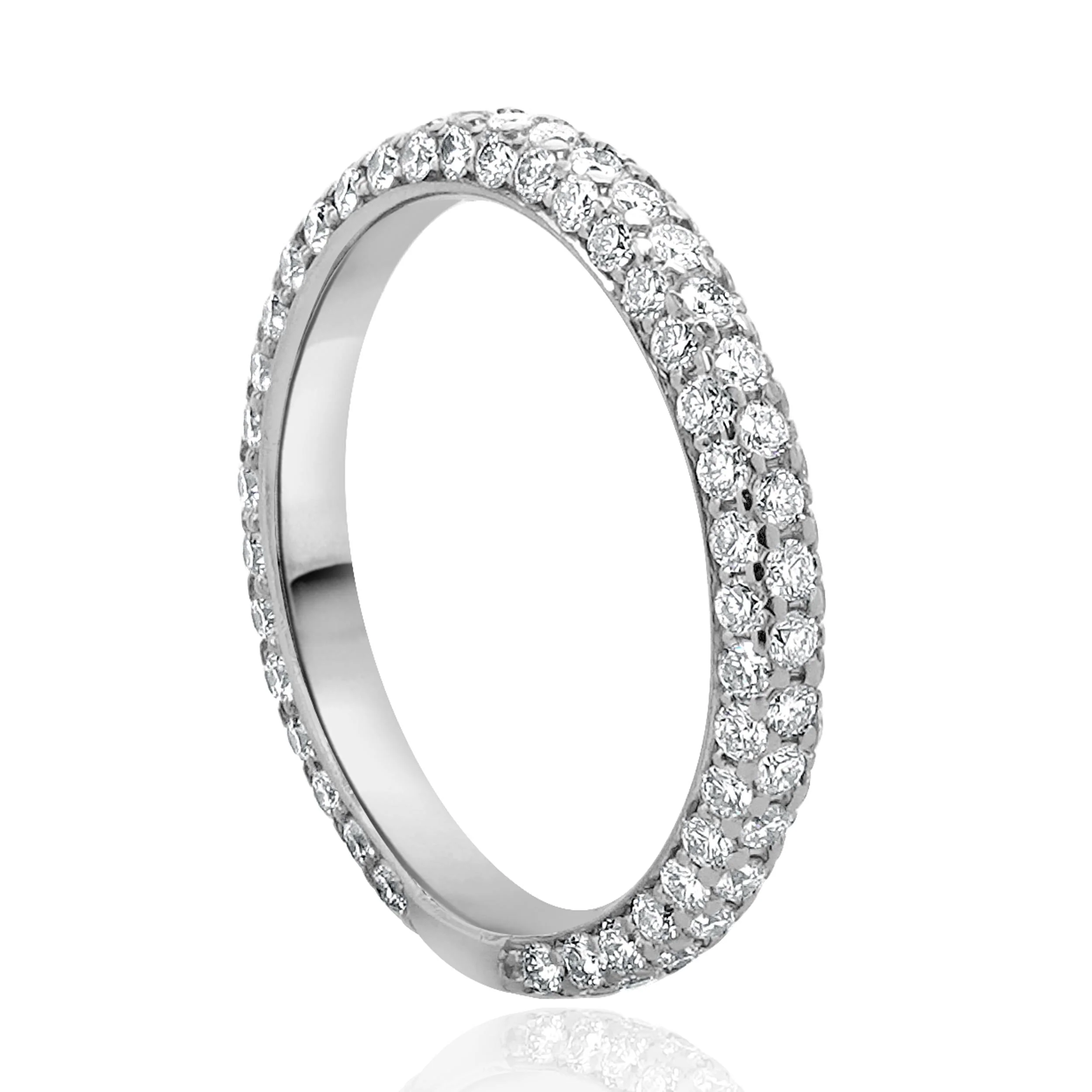 18 Karat White Gold Micro Pave Diamond Band - Image 2