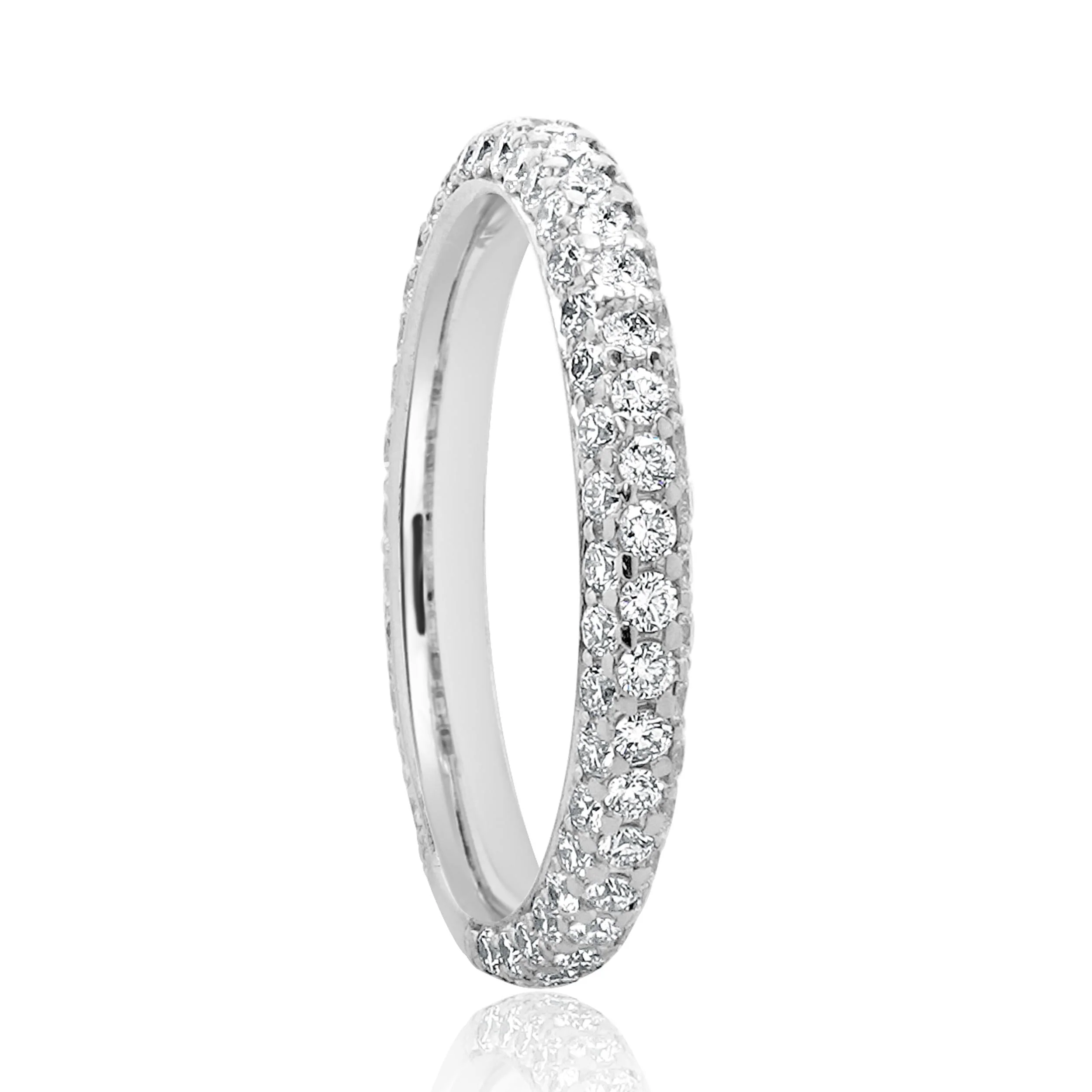 18 Karat White Gold Micro Pave Diamond Band - Image 3