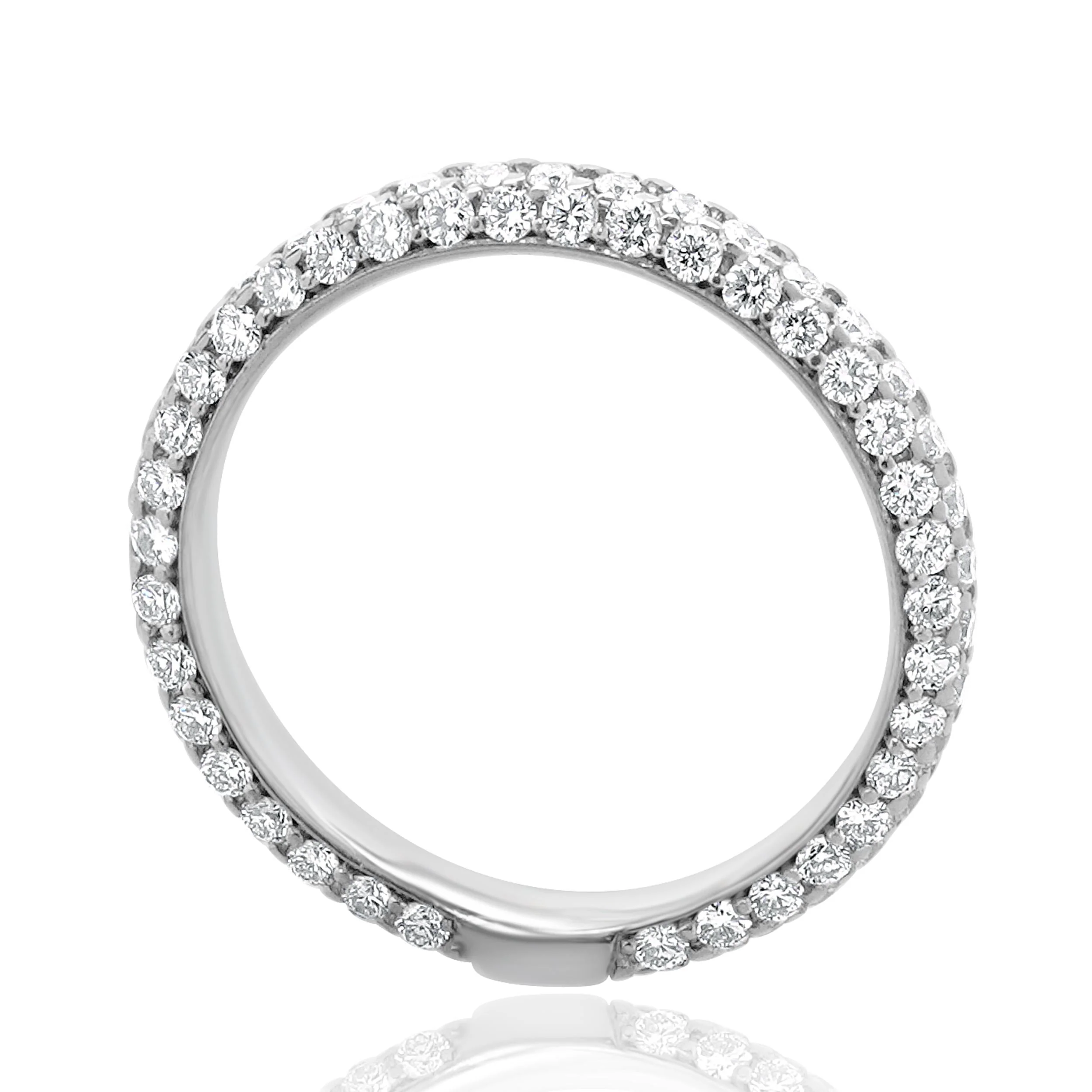18 Karat White Gold Micro Pave Diamond Band - Image 4